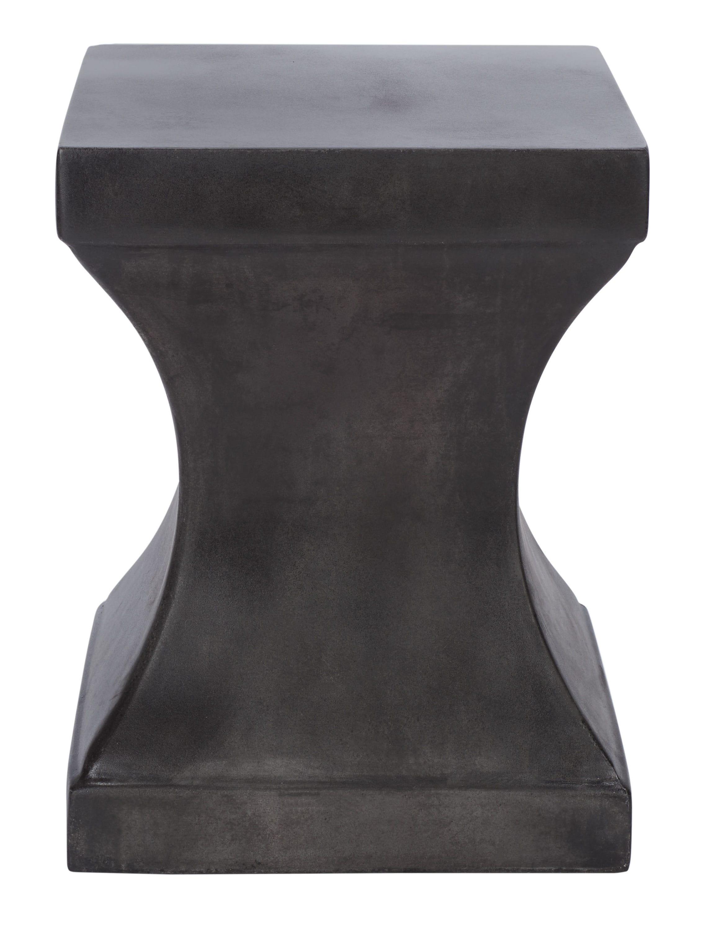 Curby Concrete Accent Stool - Black - Safavieh.