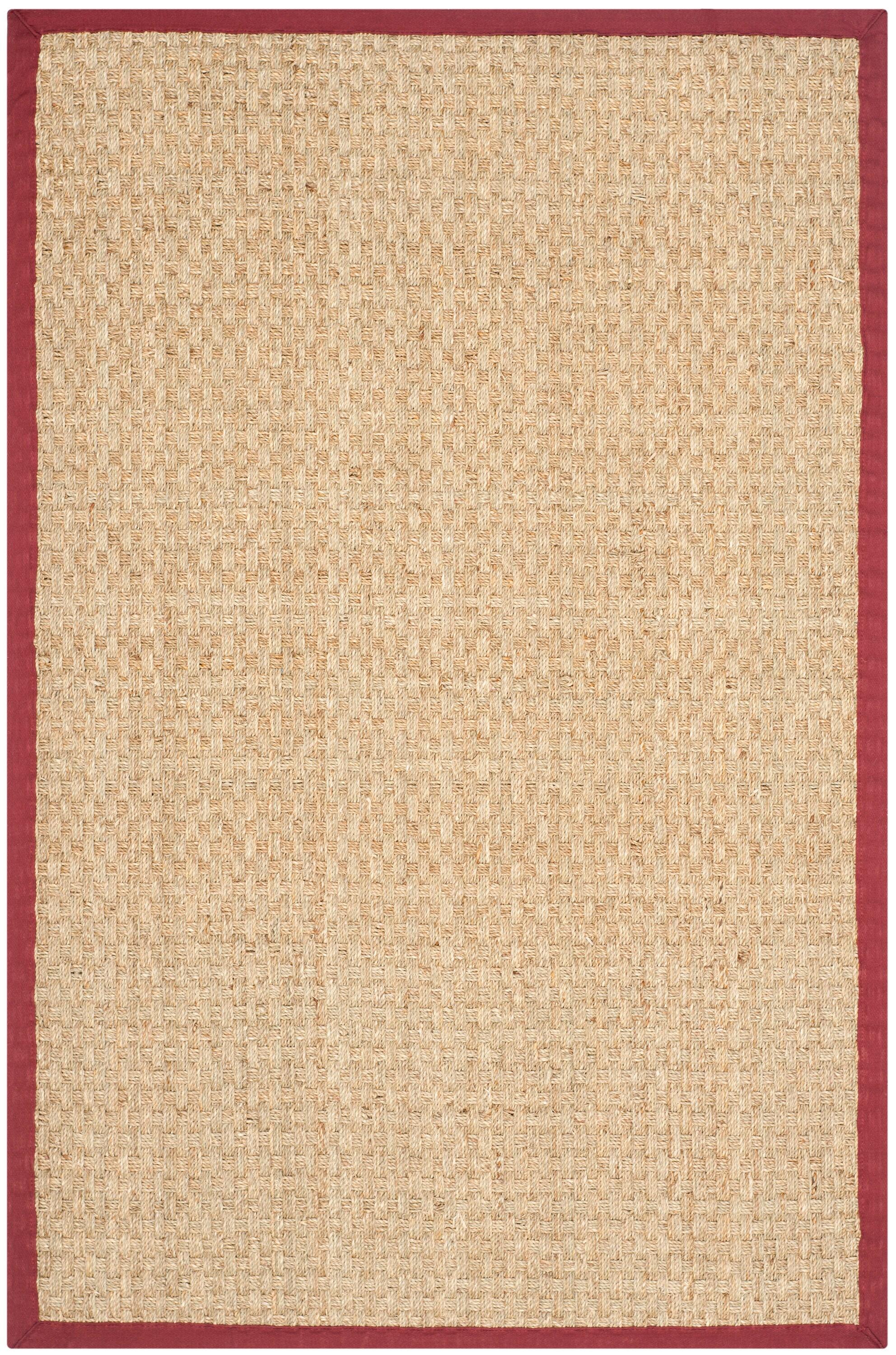 Natural Fiber NF114 Power Loomed Indoor Area Rug - Natural/Red - 4'x6' - Safavieh.