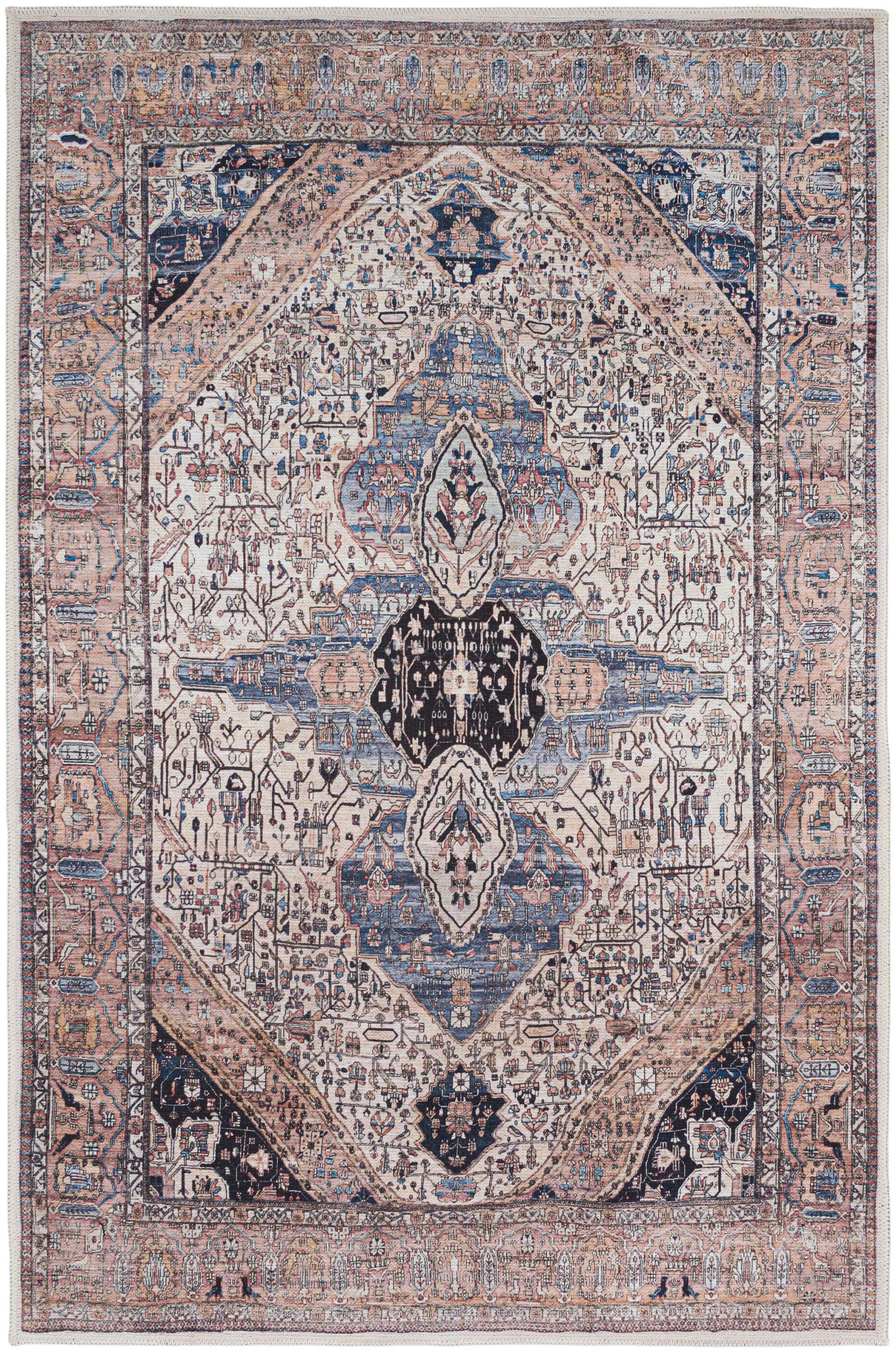 Nourison Washable Brilliance 4' x 6' Ivory Blue Vintage Indoor Rug