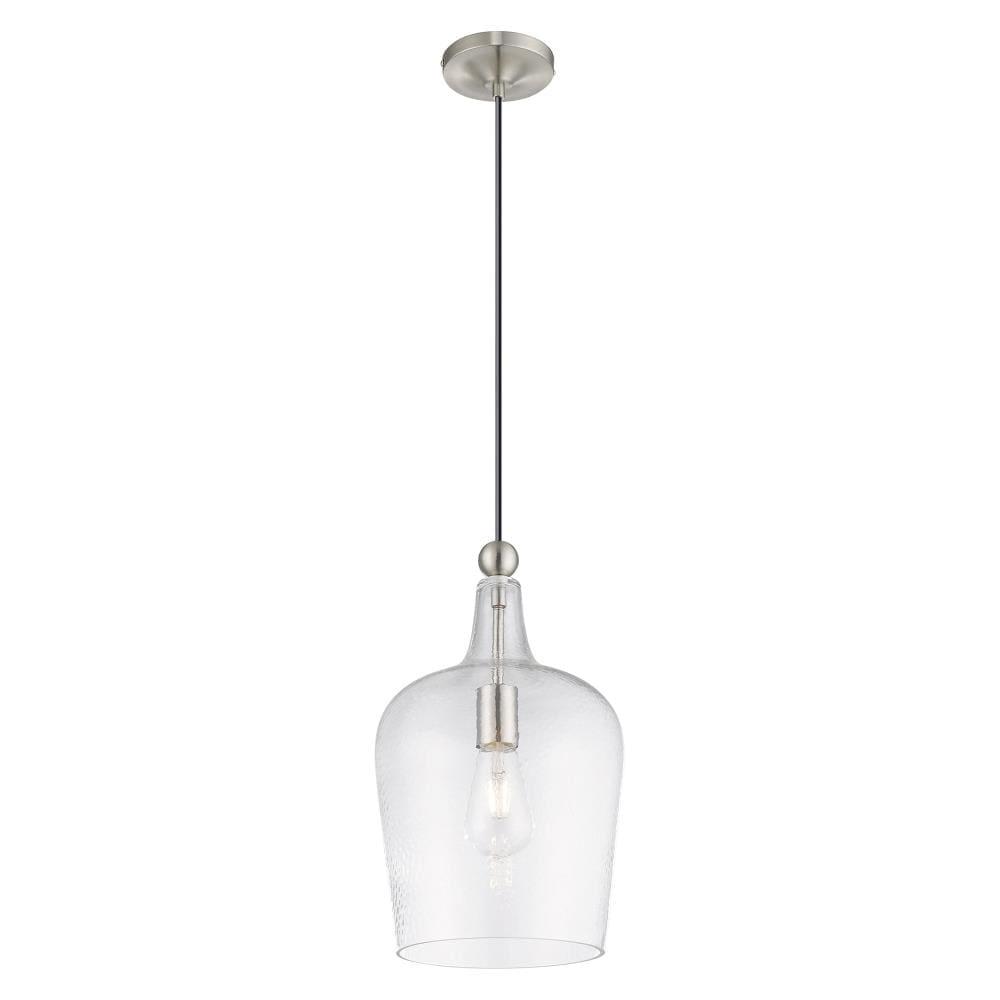 Livex Lighting Art Glass 1 - Light Pendant in  Brushed Nickel