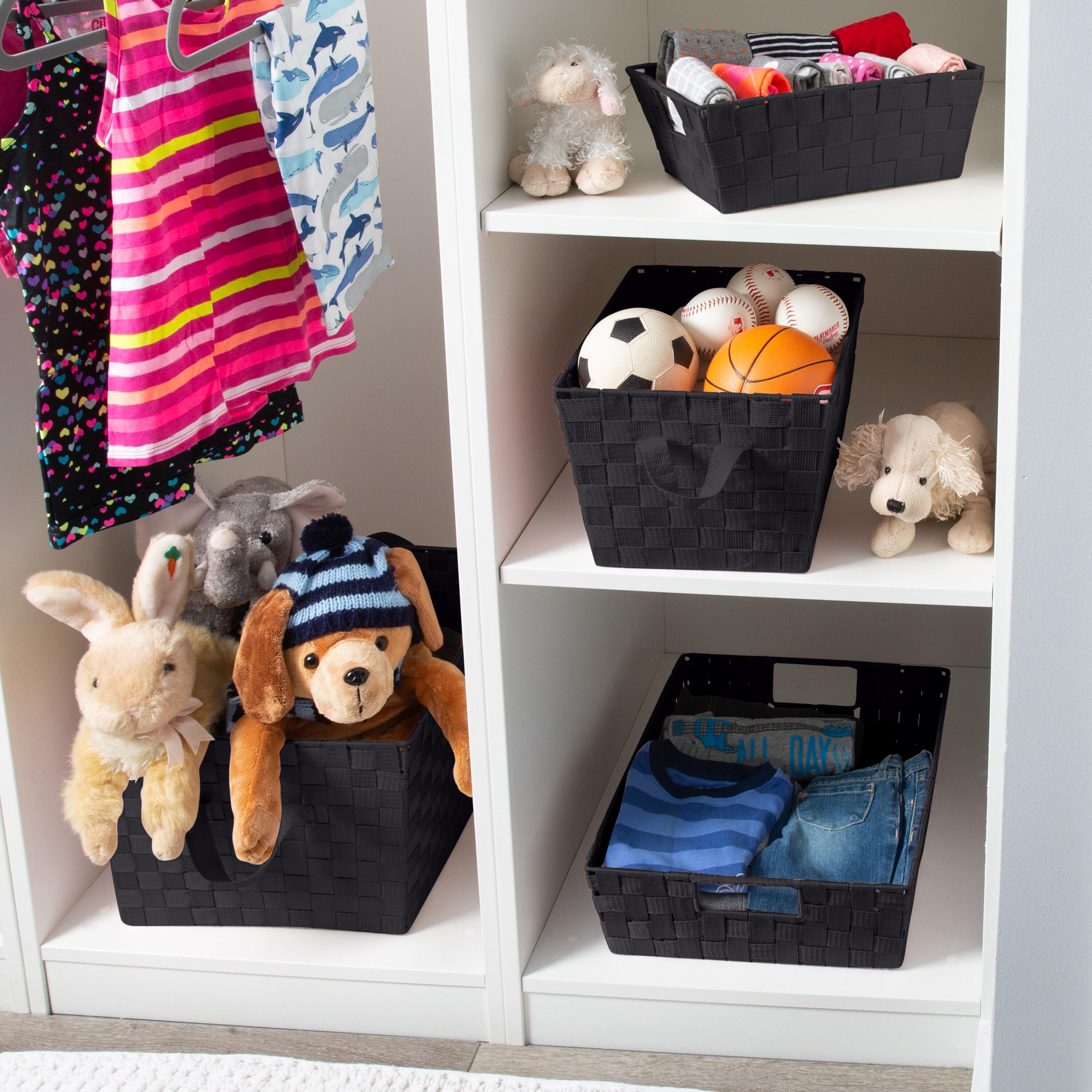 Simplify Large Woven Fabric Storage Basket in Black