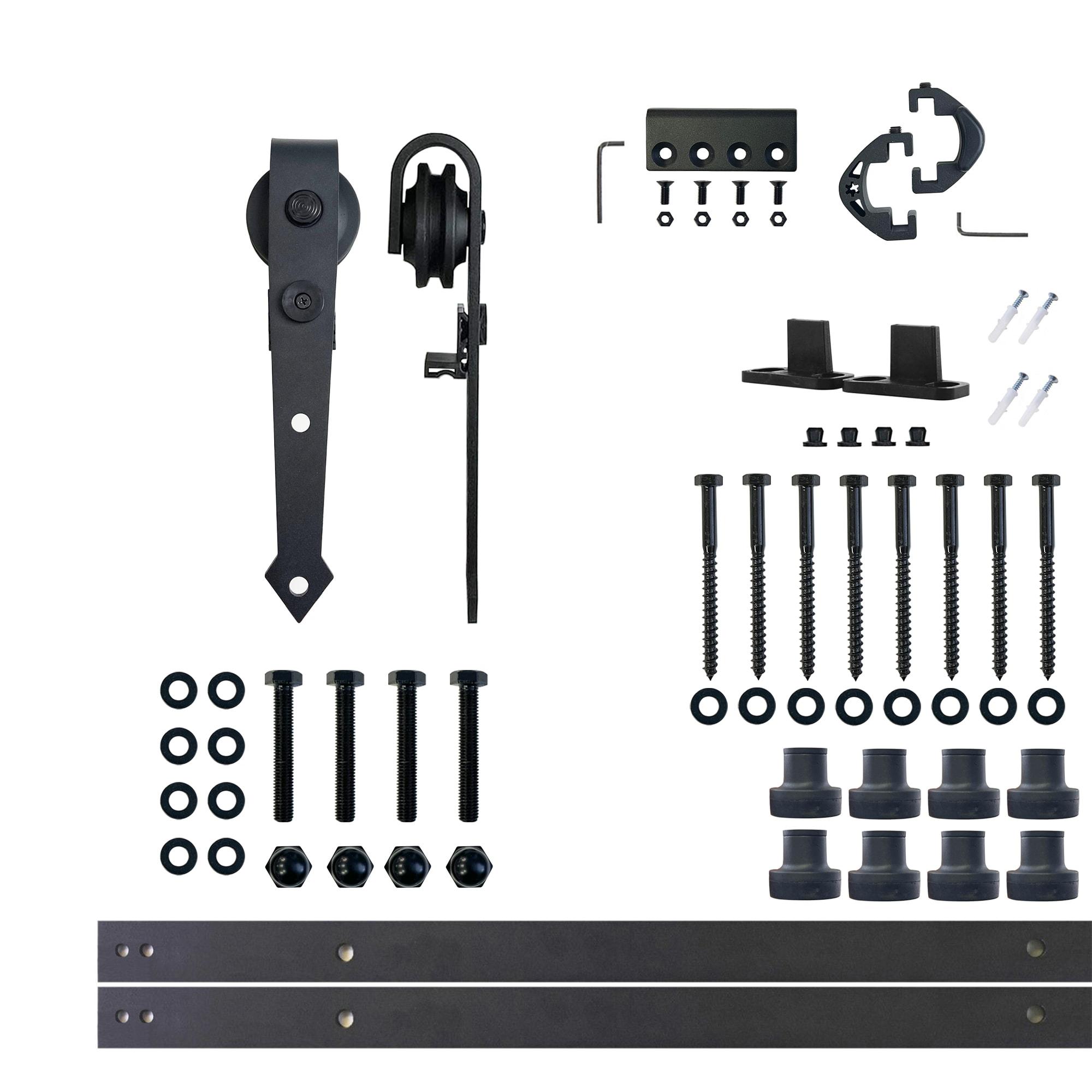 Homacer Black Rustic Arrow Design Non-Bypass Single Track One Door Hardware Kit( Door Not Included)
