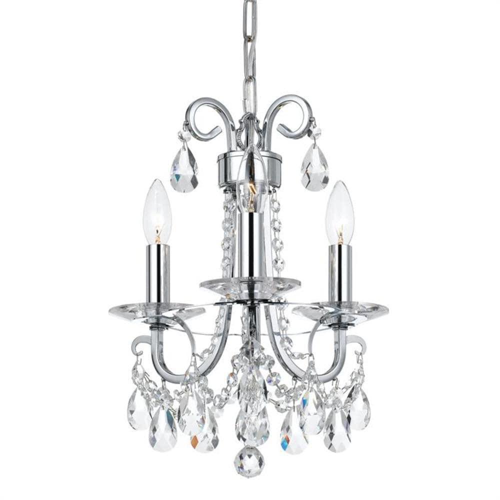 Chrome Mini Crystal 3-Light Chandelier