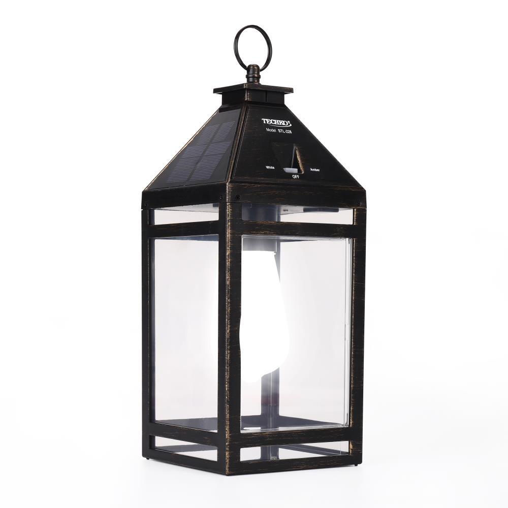 Techko 12.88 Outdoor Vintage Solar LED Lantern with Auto Dawn-to-Dusk Sensor