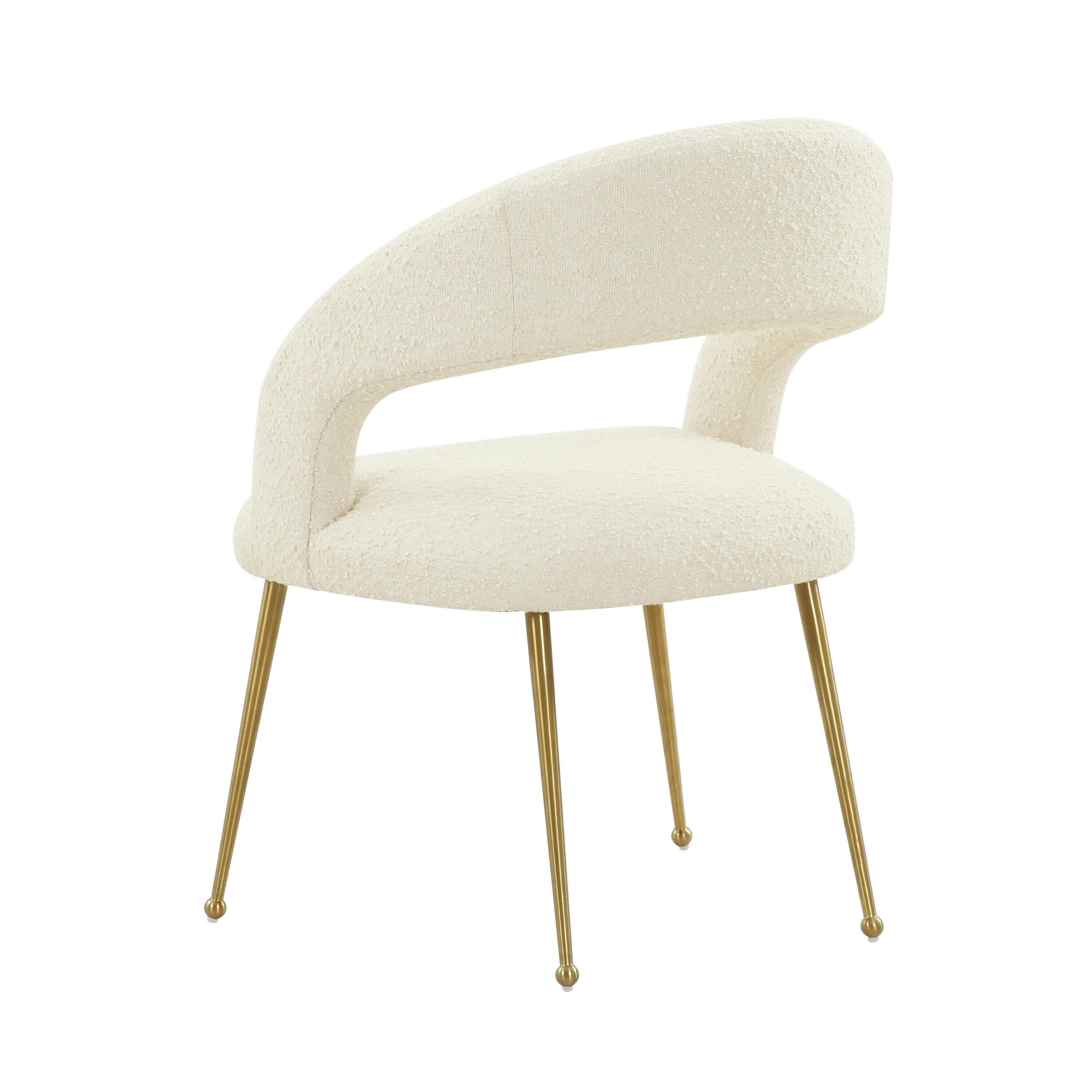 Rocco Performance Boucle Dining Chair Cream 23.6"W x 25"D x 33"H