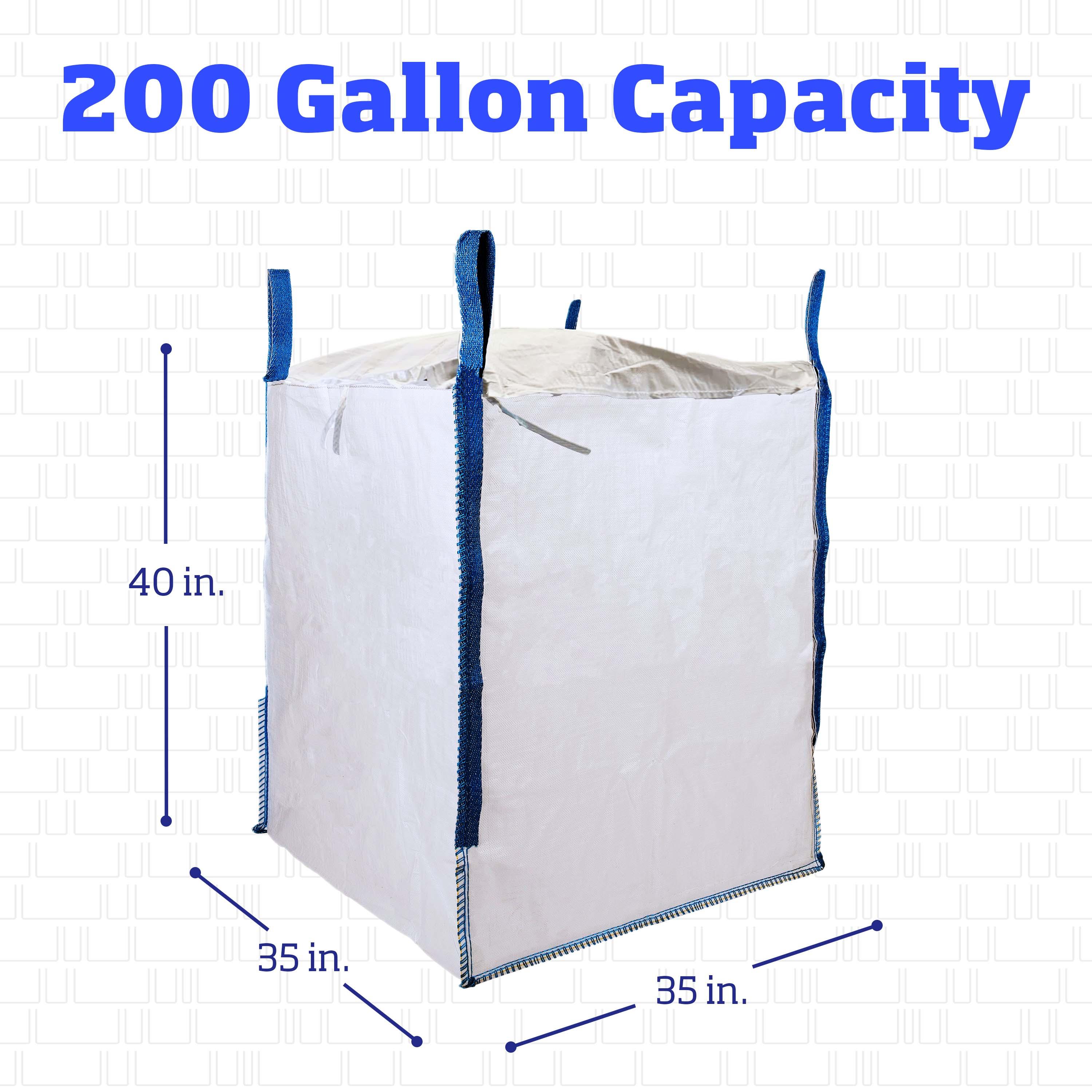 DURASACK® Builder's Bulk Bag with Flap Top, Heavy Duty, 35"L x 35"W x 40"H, 200 Gallon