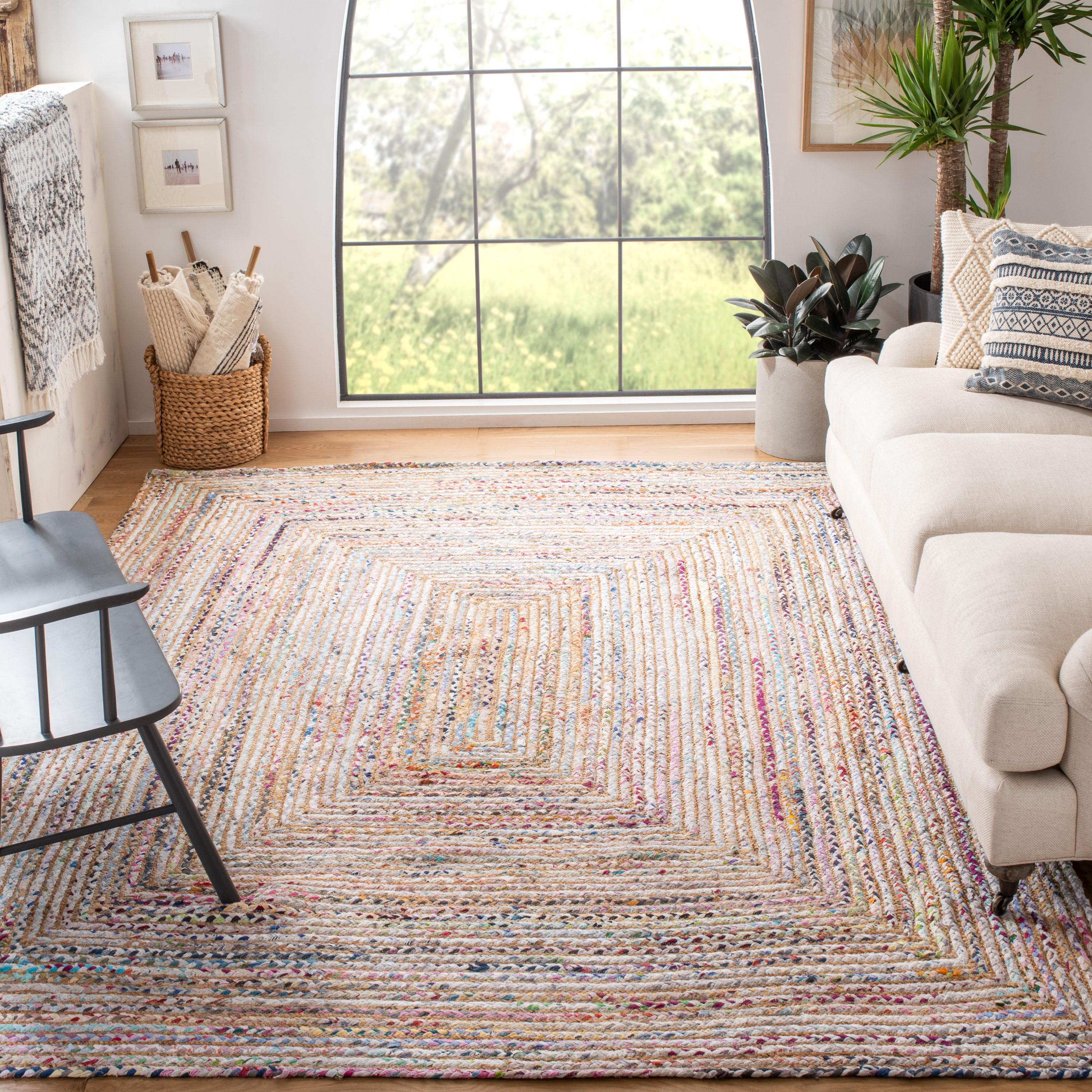 SAFAVIEH Cape Cod Miah Geometric Area Rug, Beige/Multi, 9' x 12'