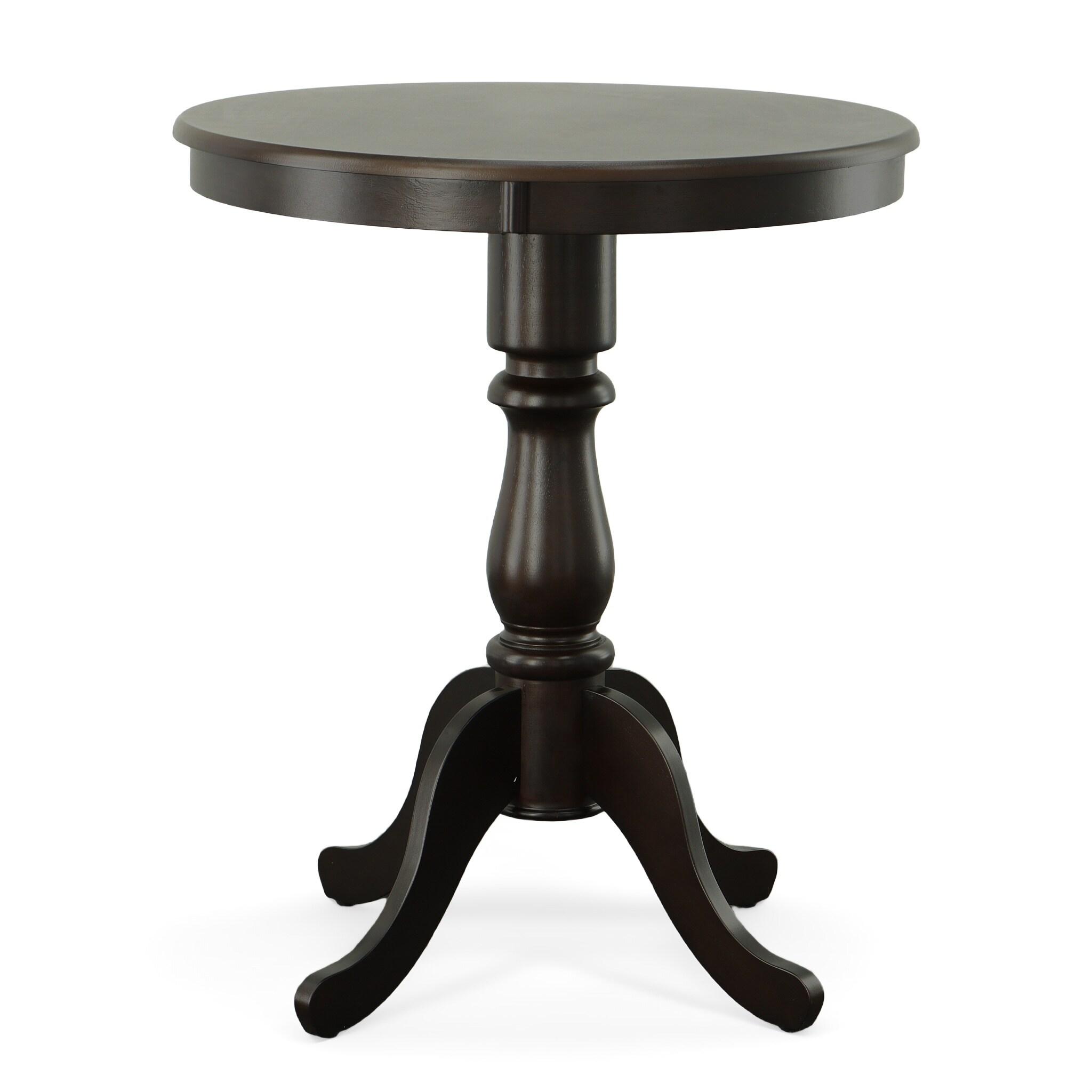 Carolina Living 30" Salem Round Pedestal Bar Table Espresso: MDF, Rubberwood, for 2