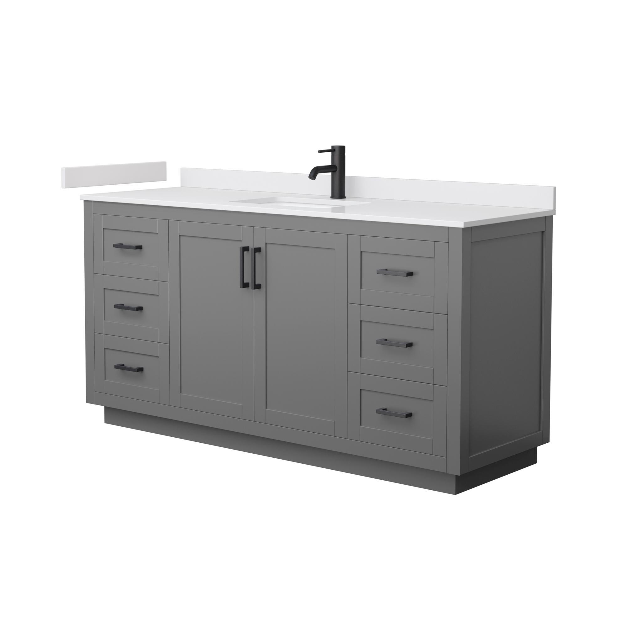 Miranda 66" Freestanding Single Bathroom Vanity with Cultured Marble Top