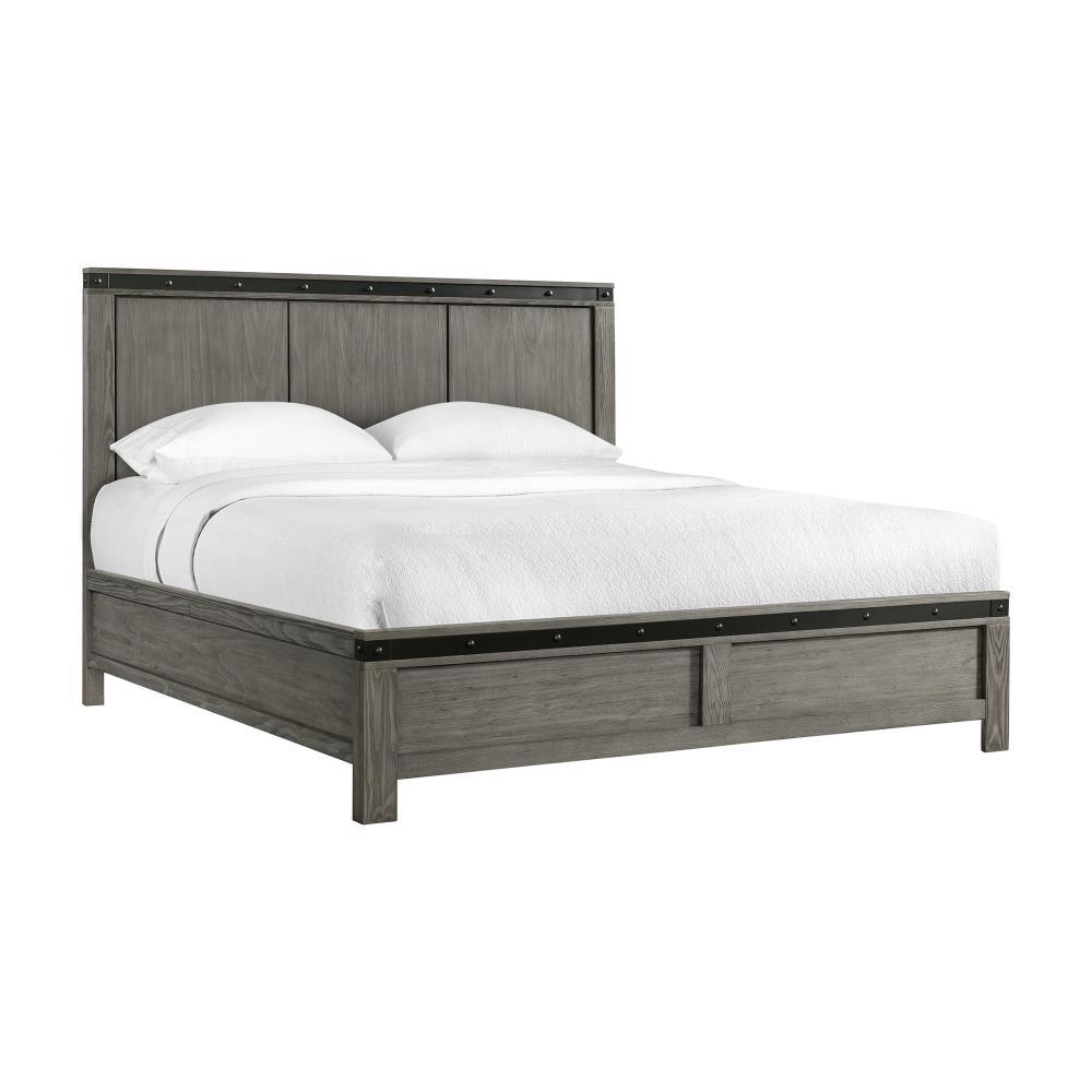 Montauk Gray King Panel Bed with Wood Frame and Headboard