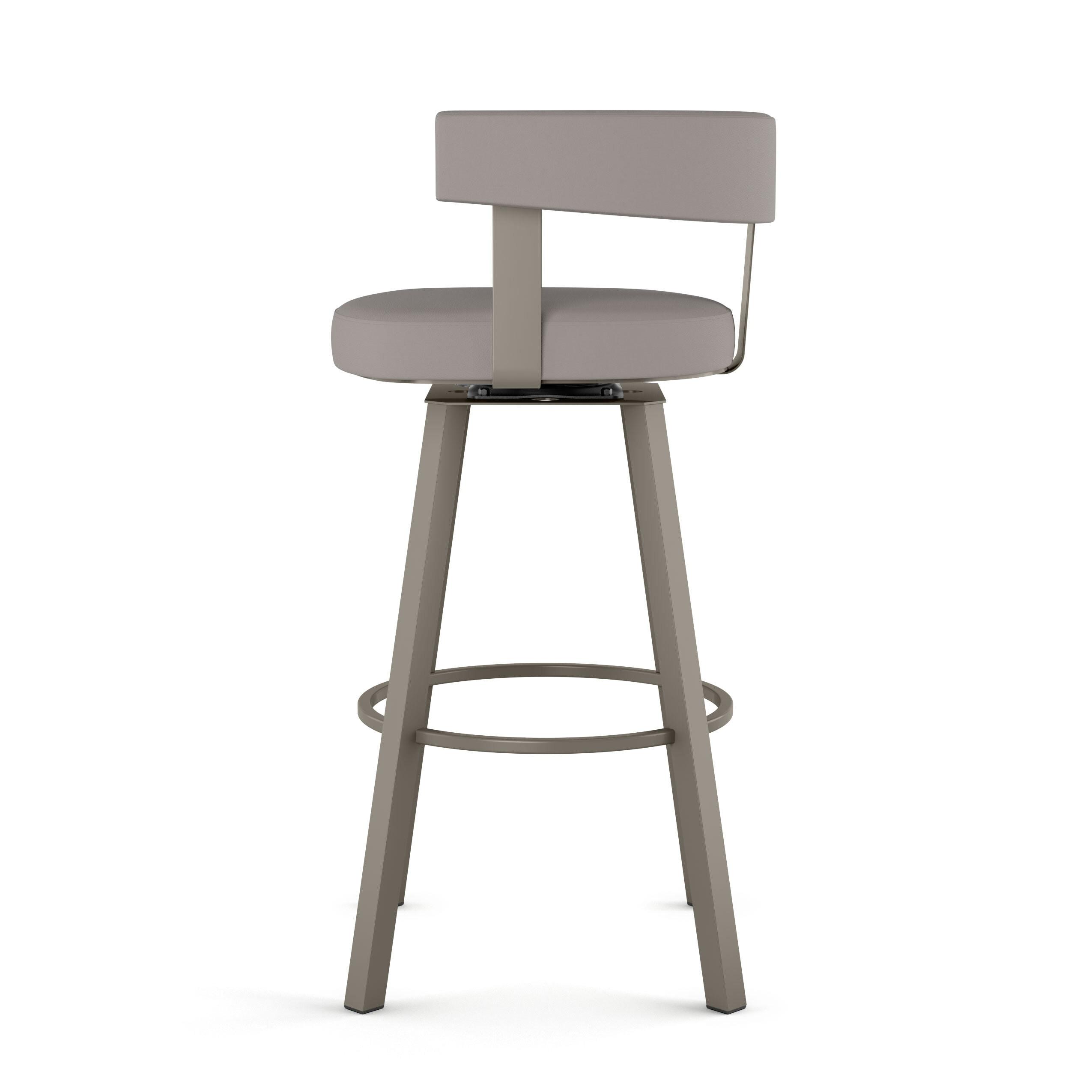 Amisco Parker 26 In. Swivel Counter Stool - Grey White Polyester / Black Metal