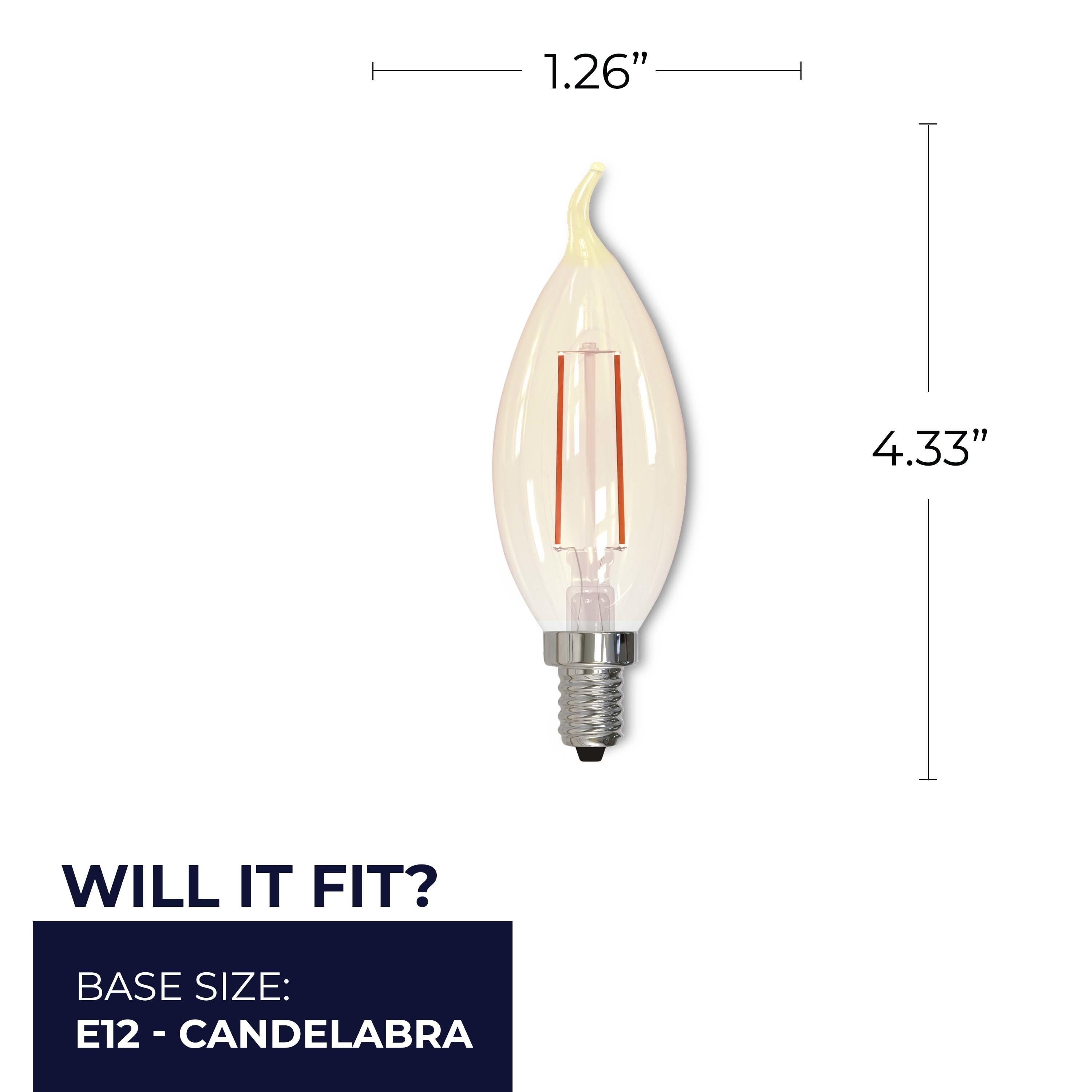 25 Watt Equivalent LED Filament CA10 Nostalgic Thread Edison Light Bulb