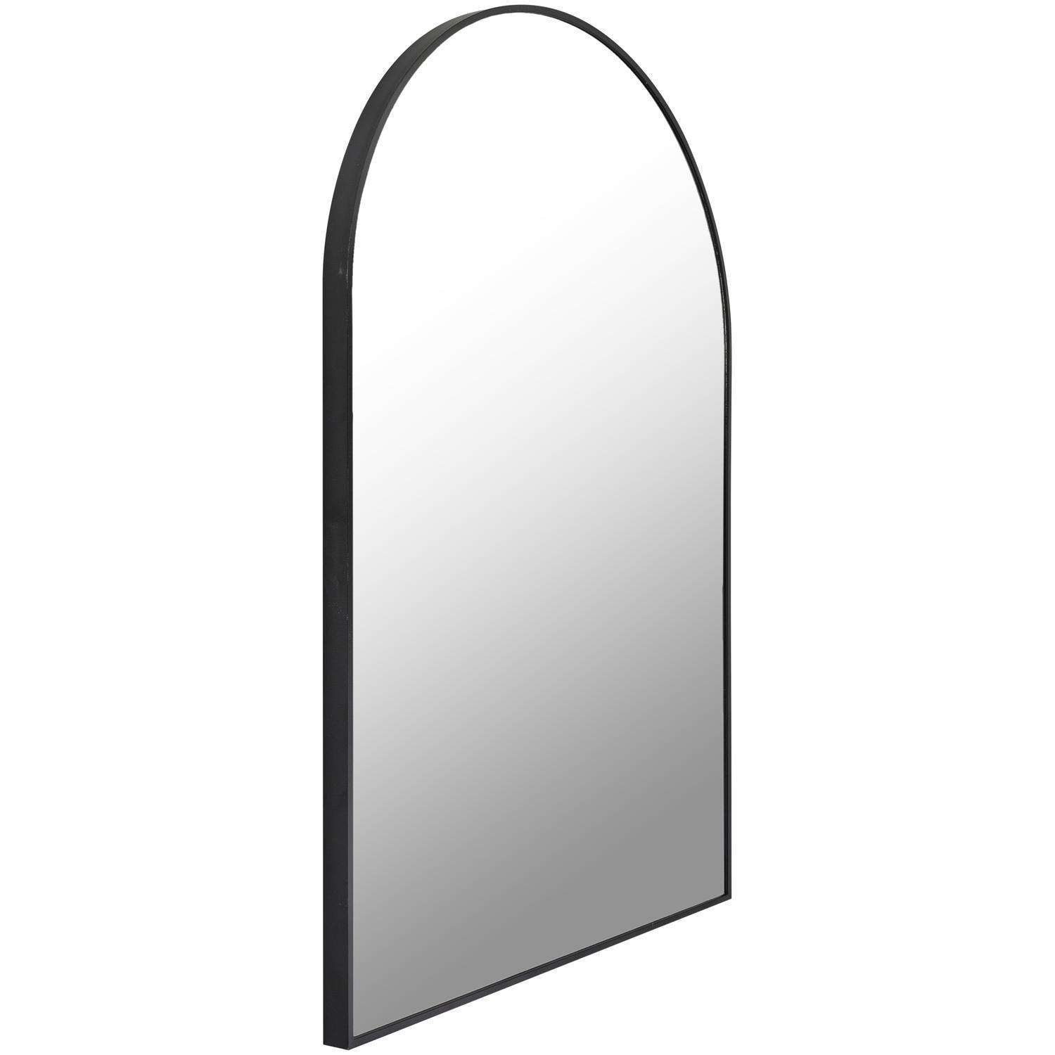 Luxurious Gold & Silver Brushed Metal Arched Mirror 36x35"