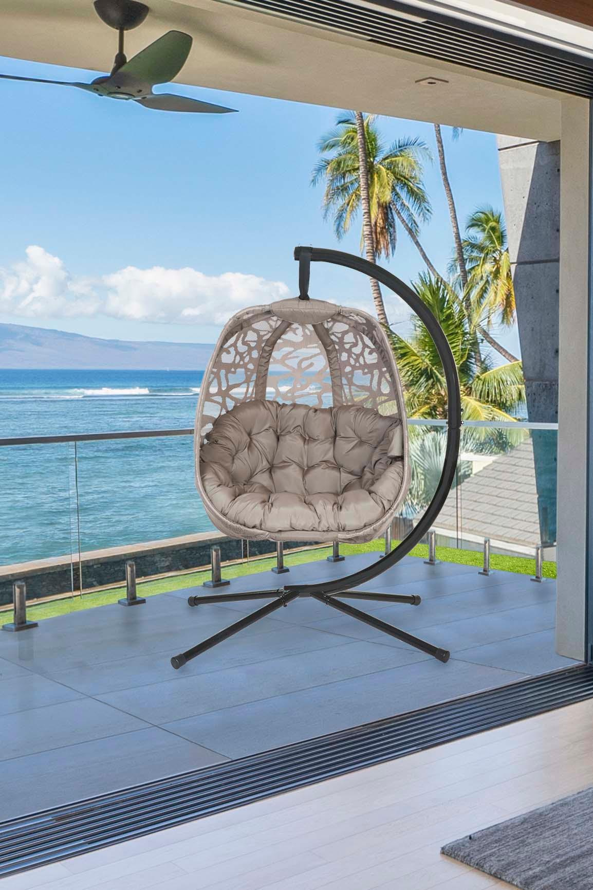 Egg Chair Porch Swing with Stand