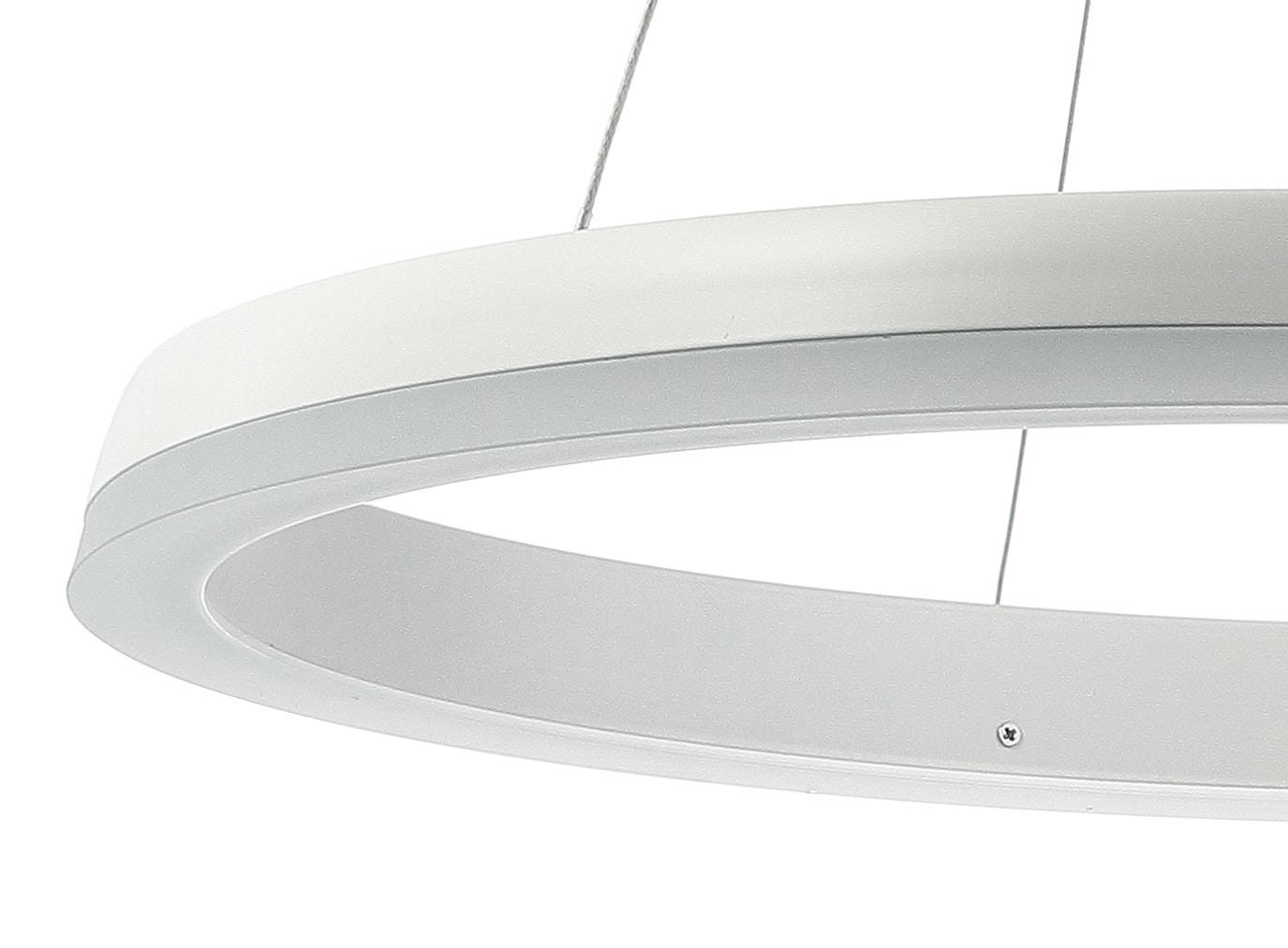 JONATHAN Y Benton 23.5" 1-Light LED Metal Hoop Pendant, by JONATHAN  Y Matte White Matte