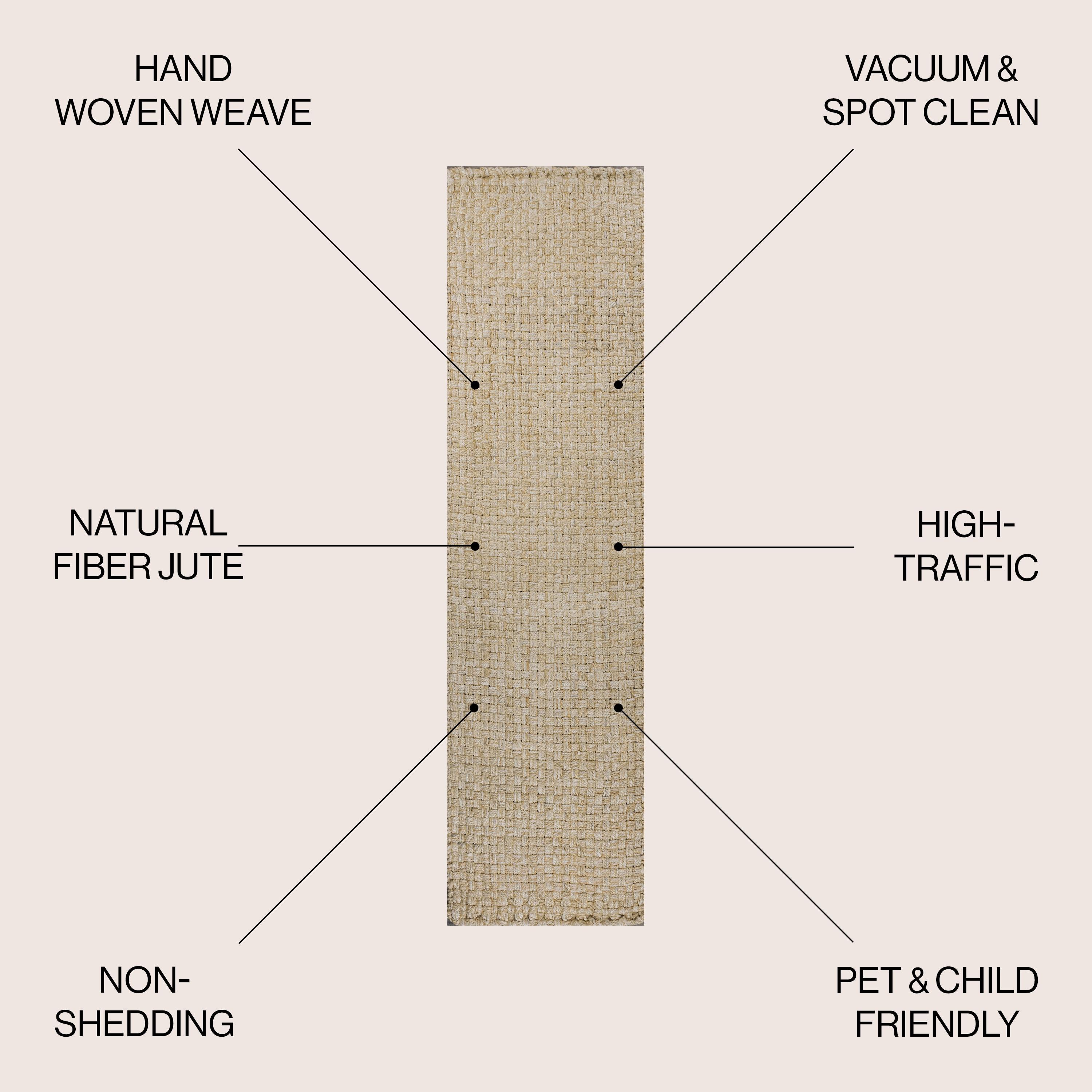 JONATHAN Y Estera Hand Woven Boucle Chunky Jute Ivory 2 ft. x 8 ft. Runner Rug