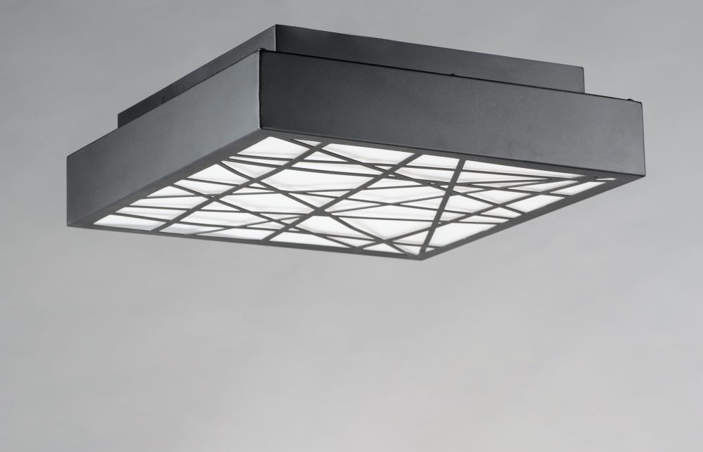 Et2 E20645-61 Intersect 16" Wide Integrated Led Flush Mount Square Ceiling Fixture - Black