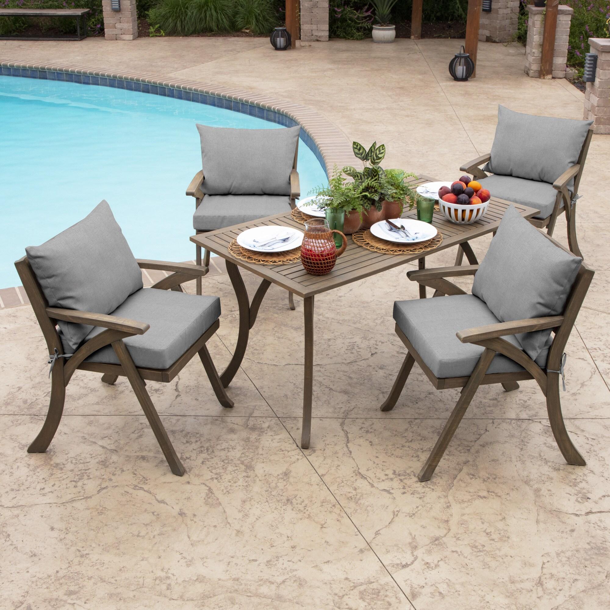 Arden 23"x17" Woven Outdoor Dining Chair Cushion Set Paloma Valencia: Fade & Water-Resistant Patio Seat