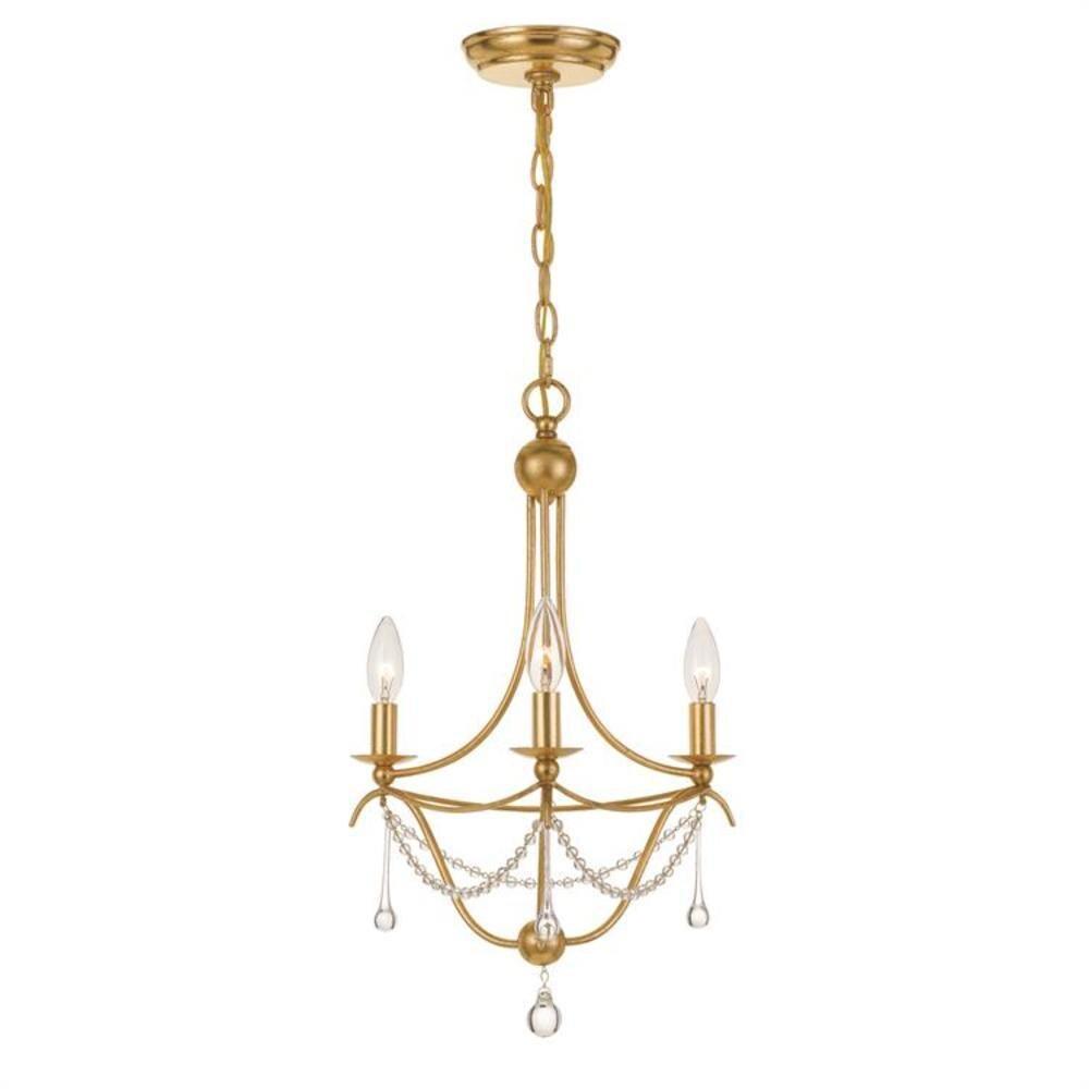 Crystorama Lighting Metro 3 - Light Chandelier in  Antique Gold