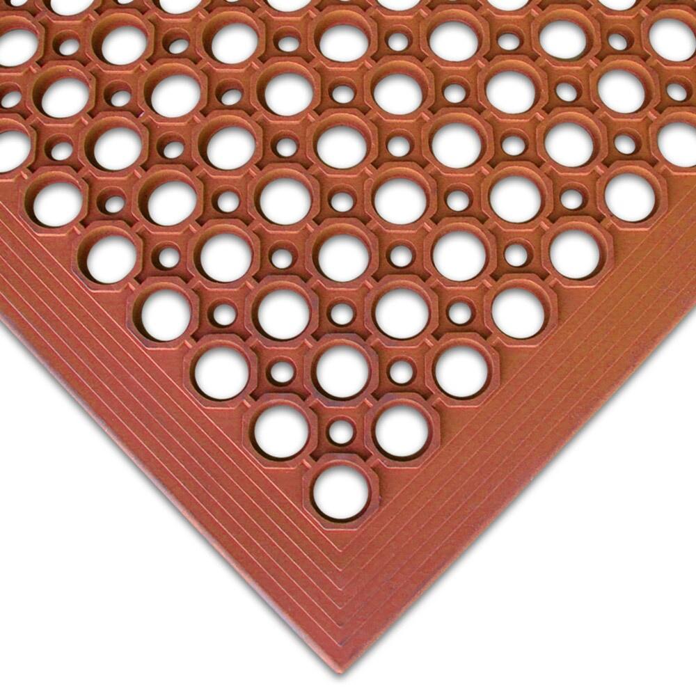 Rubber-Cal "1/2 in. Dura-Chef" Non-Slip Rubber Kitchen Mat - 1/2 in x 3 ft x 5 ft - Red Rubber Mats