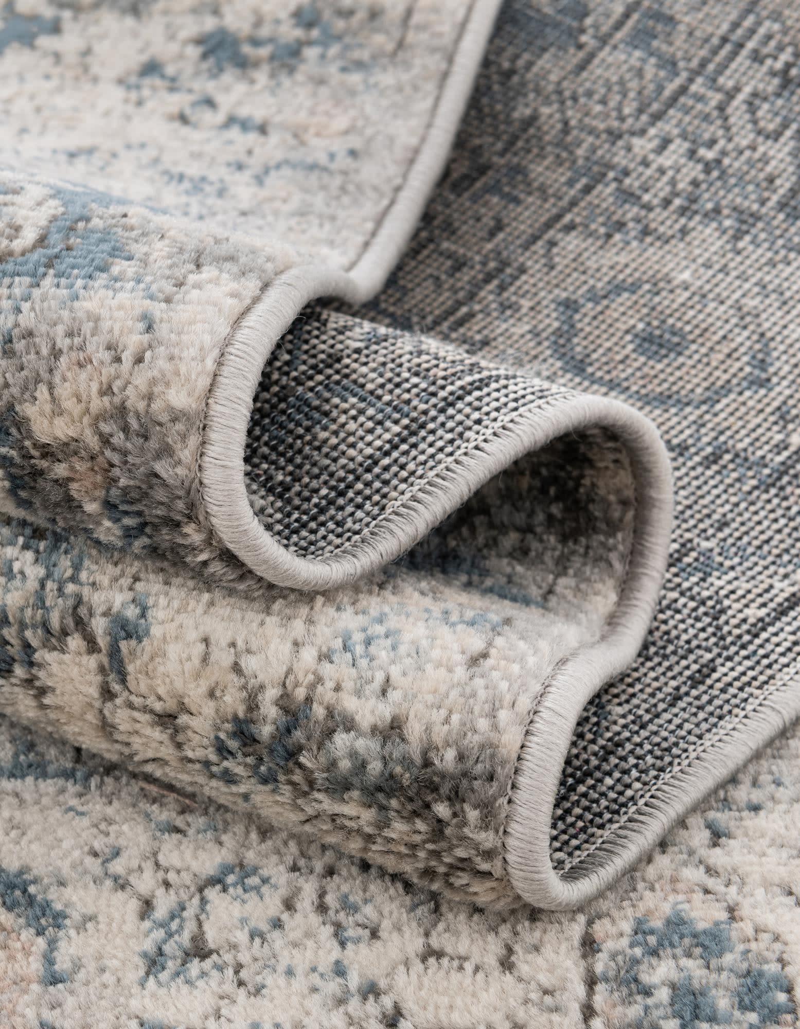 Unique Loom Portland Collection Area Rug - Canby (2'  x 8' Runner Gray/Blue)