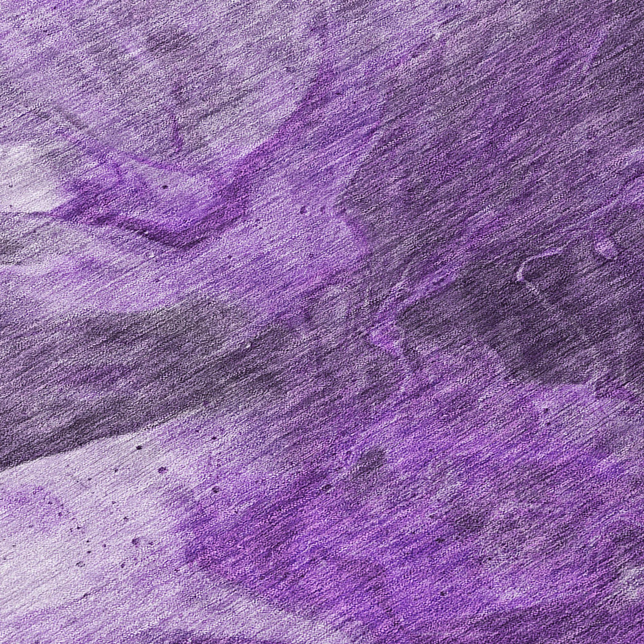 Purple Rectangular Machine-Washable Synthetic Area Rug