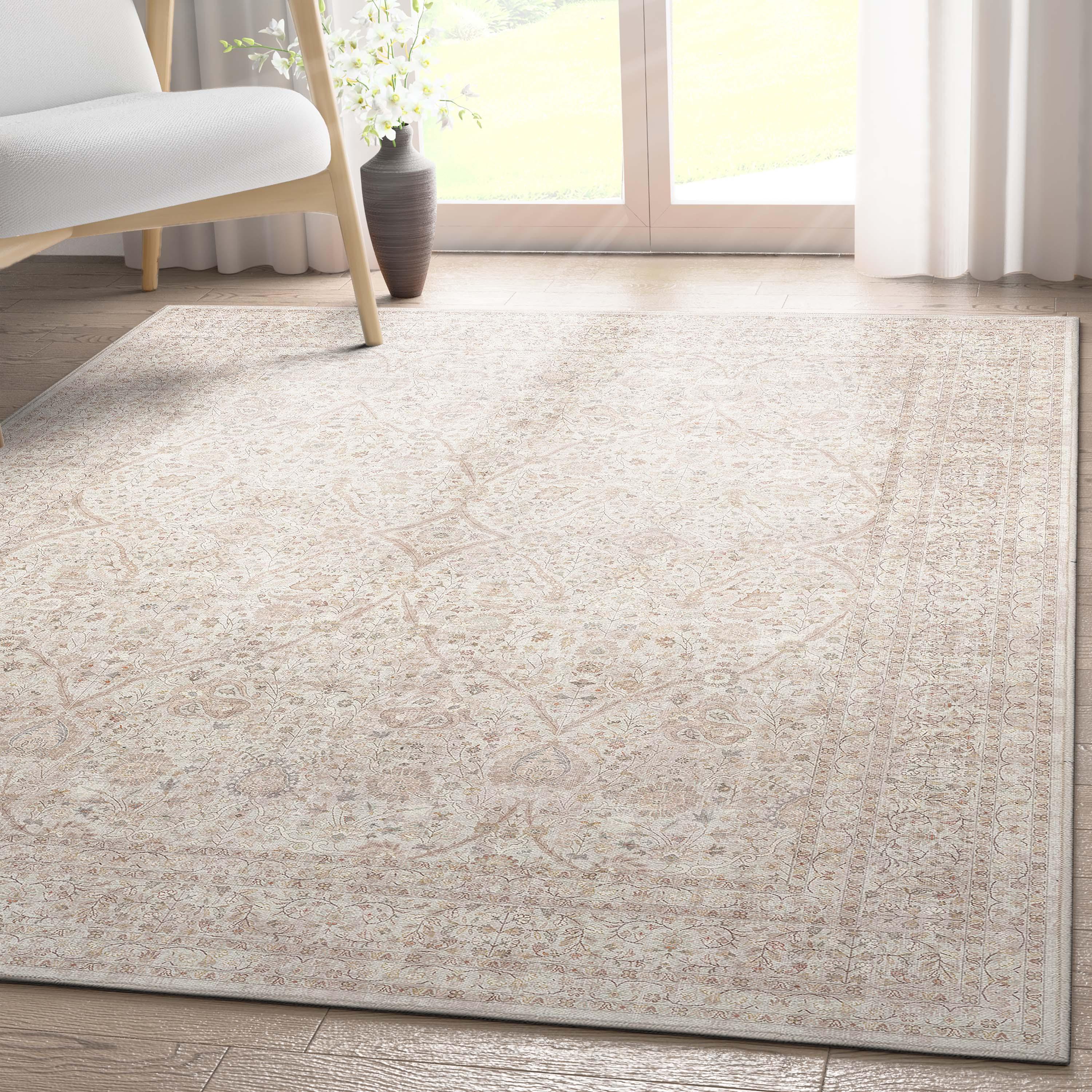 Well Woven Asha Isolde Vintage Oriental Botanical Ivory & Cream Area Rug