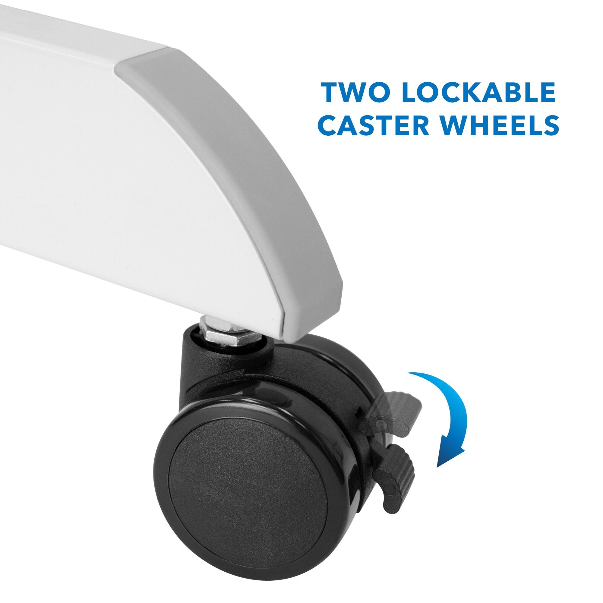 Mount-it Mount-It! Adjustable Rolling Laptop Desk w/ Wheels, Standing Mobile Workstation Cart w/ Spring Lift