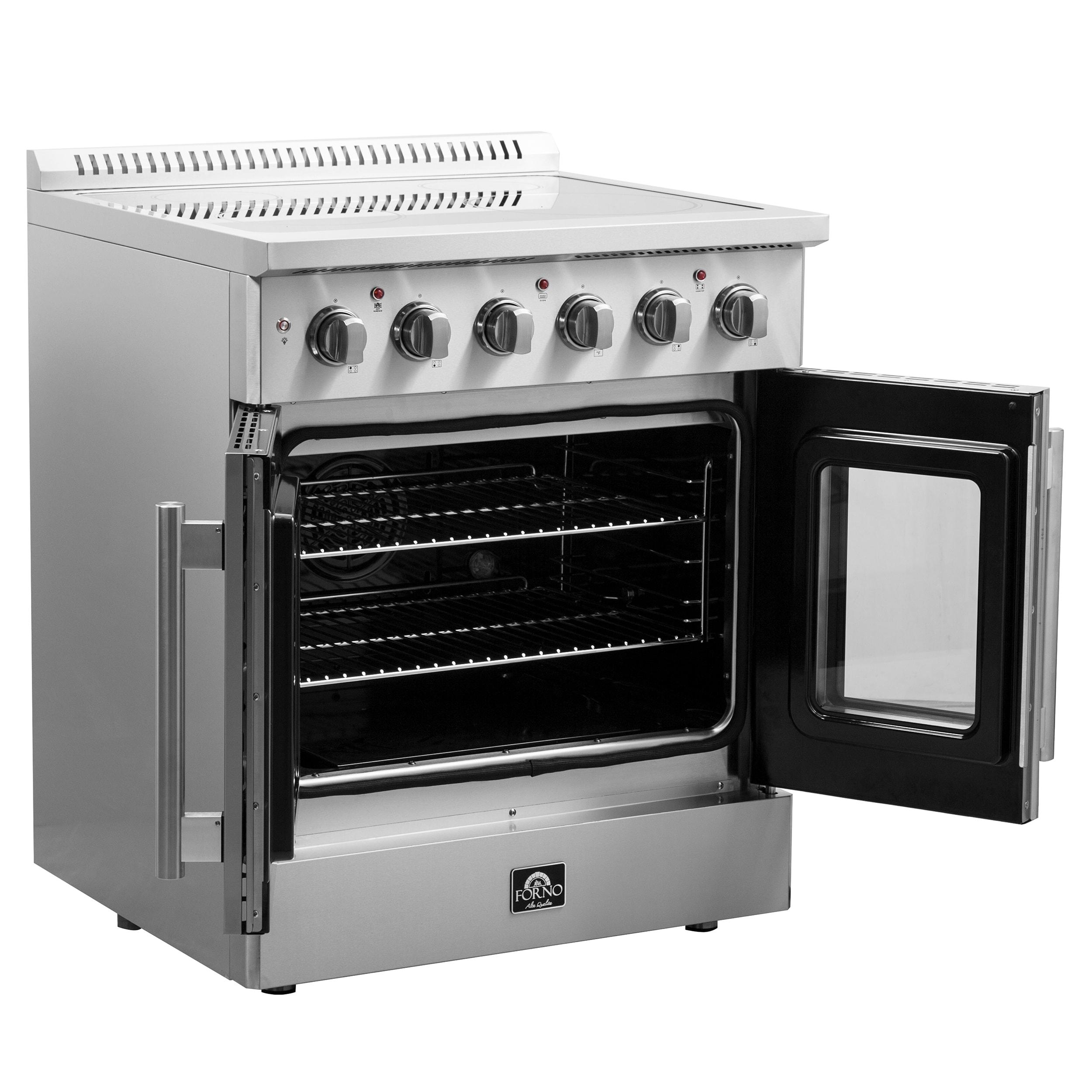 Galiano 30-inch French Door Electric Range Stainless Steel, 4 Elements, 4.32 cu.ft. with Air Fryer