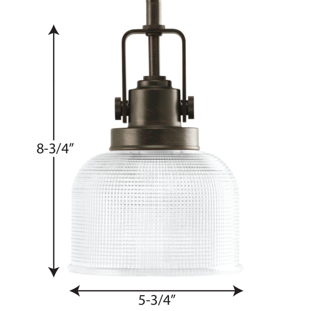 Progress Lighting Archie 1-Light Mini-Pendant, Polished Chrome, Prismatic Glass Shade