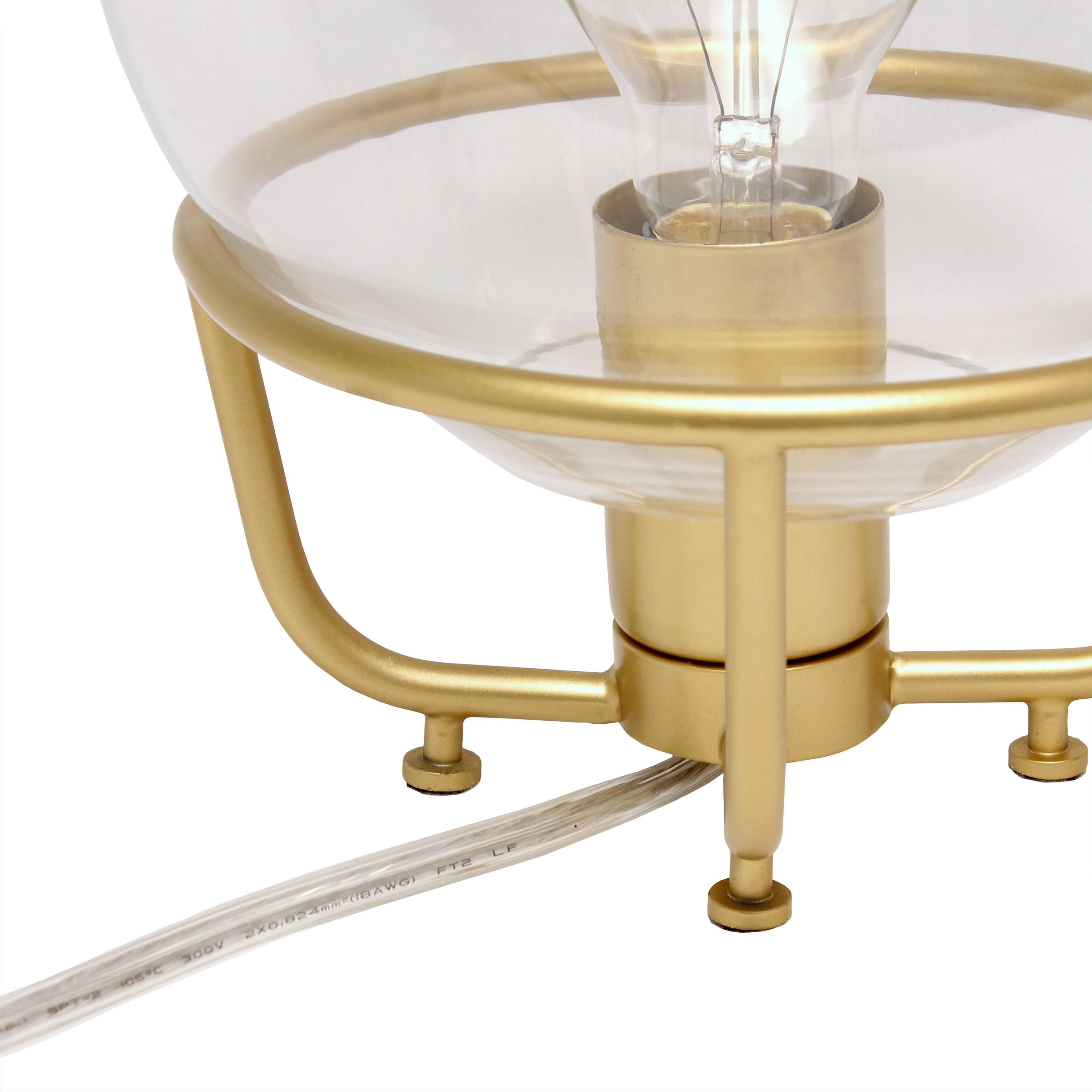 Old World Globe Glass Table Lamp Matte Gold - Lalia Home: Small, Industrial Look, No Assembly Required