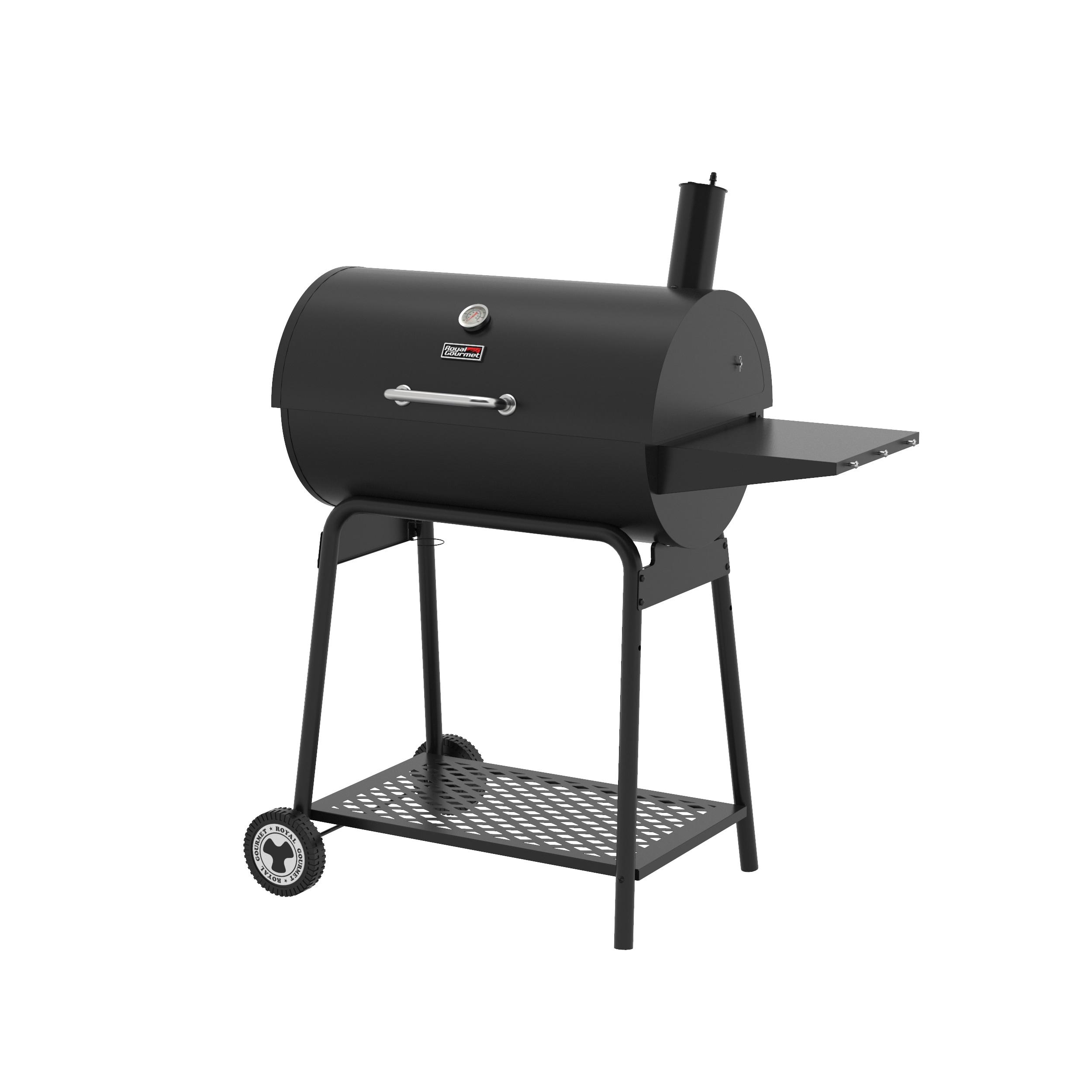 Royal Gourmet 30" Barrel Charcoal Grill with Side Shelf