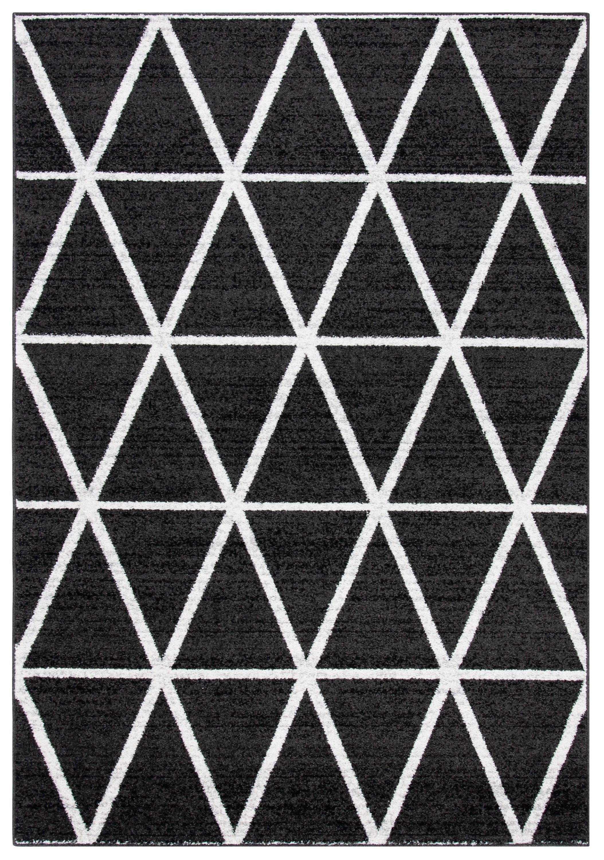 Adirondack ADR262 Machine Made Indoor Area Rug - Black/Ivory - 5'-1"x7'-6" - Safavieh