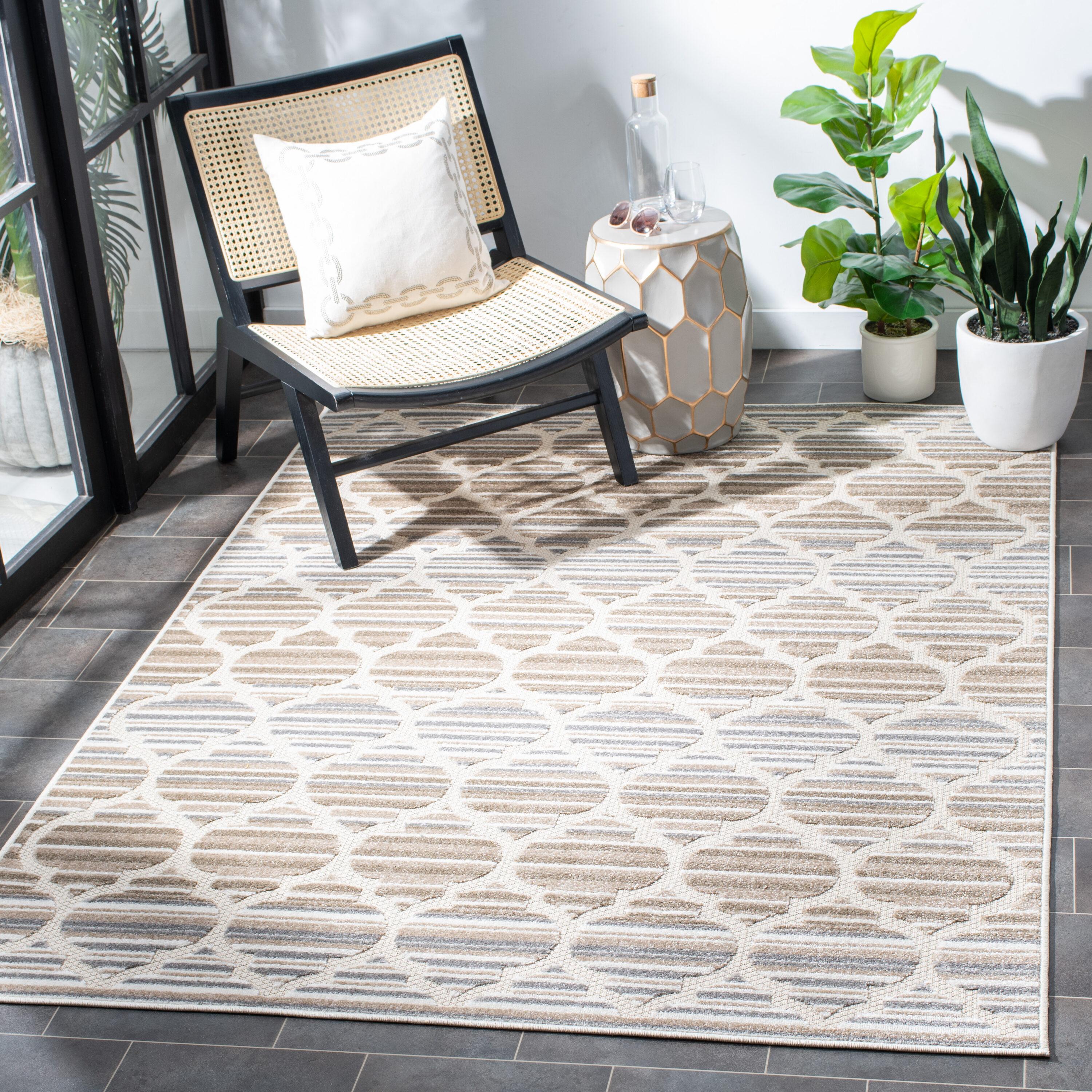 Cabana CBN333 Loomed Indoor Area Rug - Grey/Ivory - 6'7"x6'7" - Safavieh