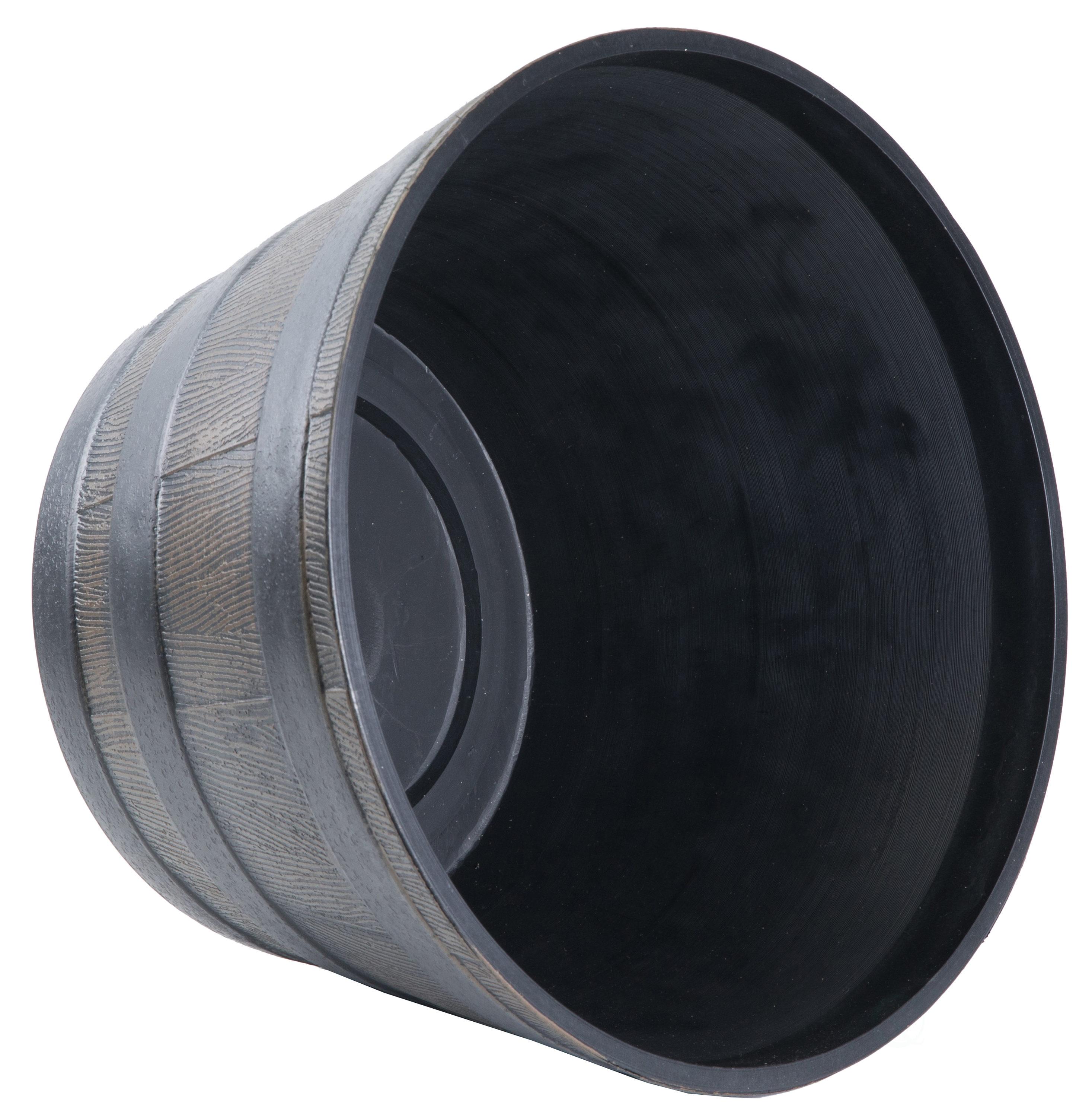 ardenised 4-Piece Round Half Barrel Flower Pots Rustic Farmhouse Style Faux Wood Planter Containers for Indoor & Outdoor Use