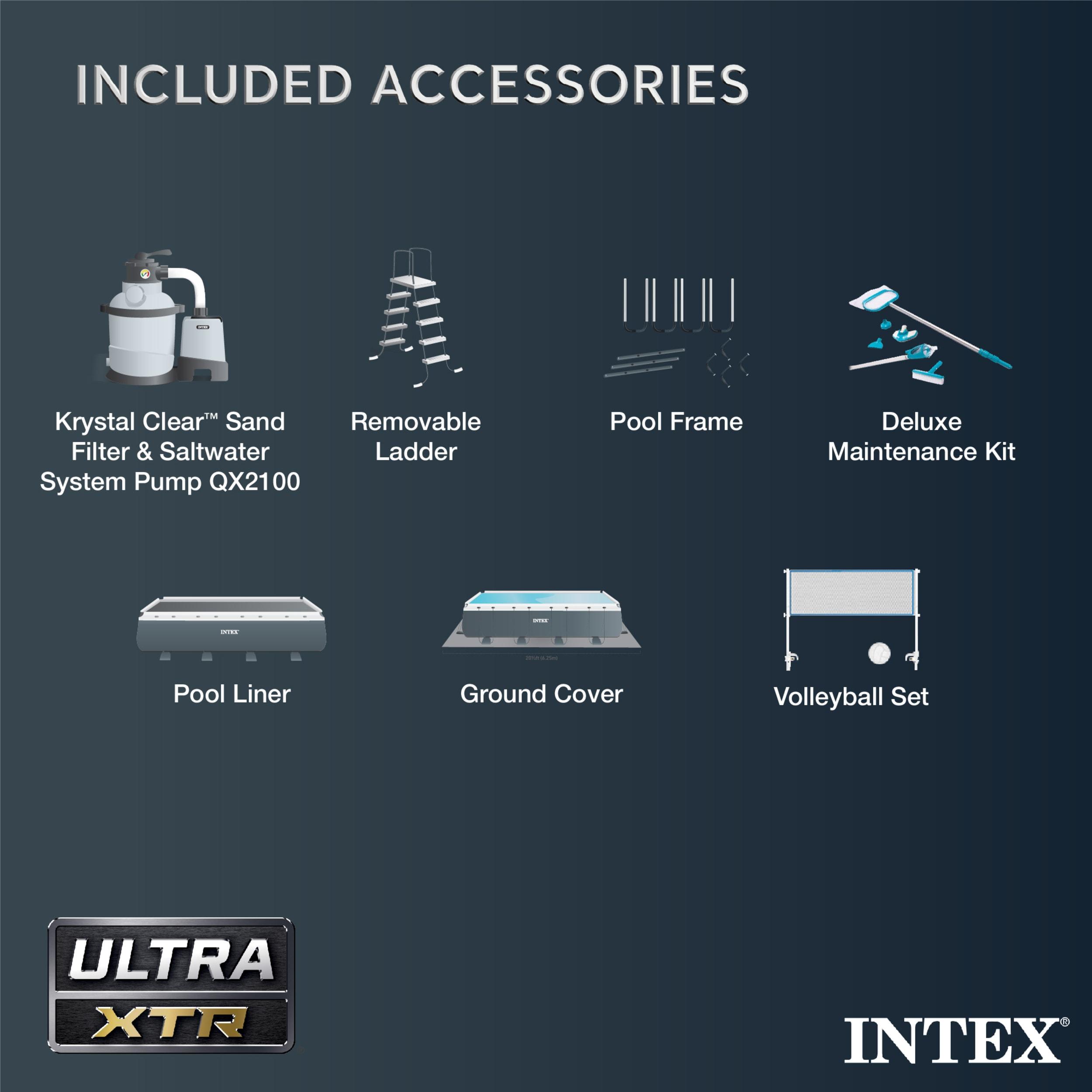 Intex Ultra 24ftX12ftX52in XTR Rectangular Metal Frame Swimming Pool Set w/Pump Filter