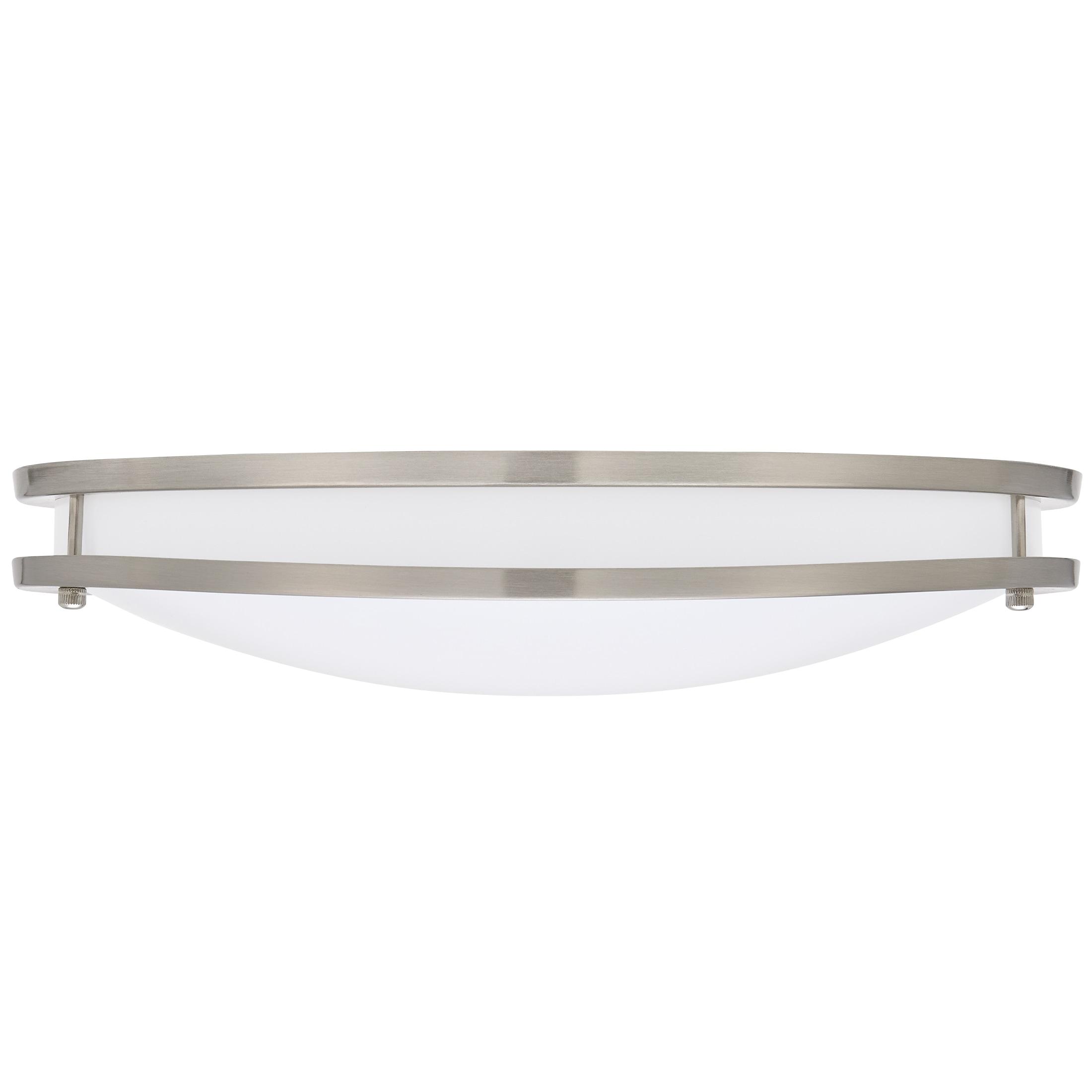 Maxxima 16 in. Satin Nickel LED Ceiling Mount Fixture 3000K Warm White, 2600 Lumens, Dimmable