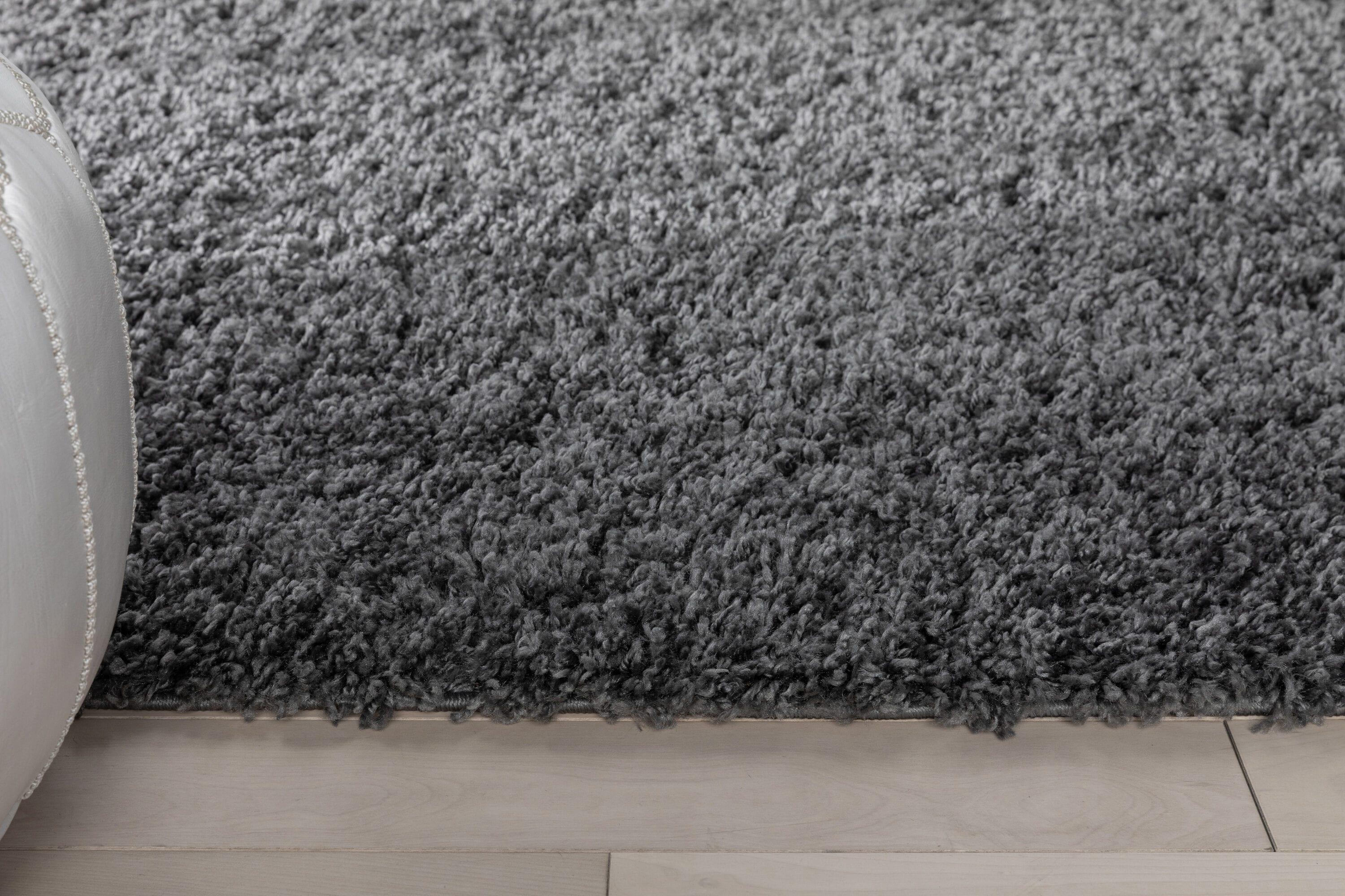 Well Woven Elle Basics Emerson Textured 6'7" x 9'6" Dark Grey Area Rug