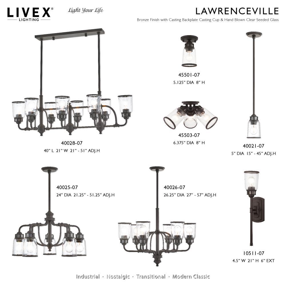 Livex Lighting Lawrenceville 1 - Light Flush Mount in  Bronze