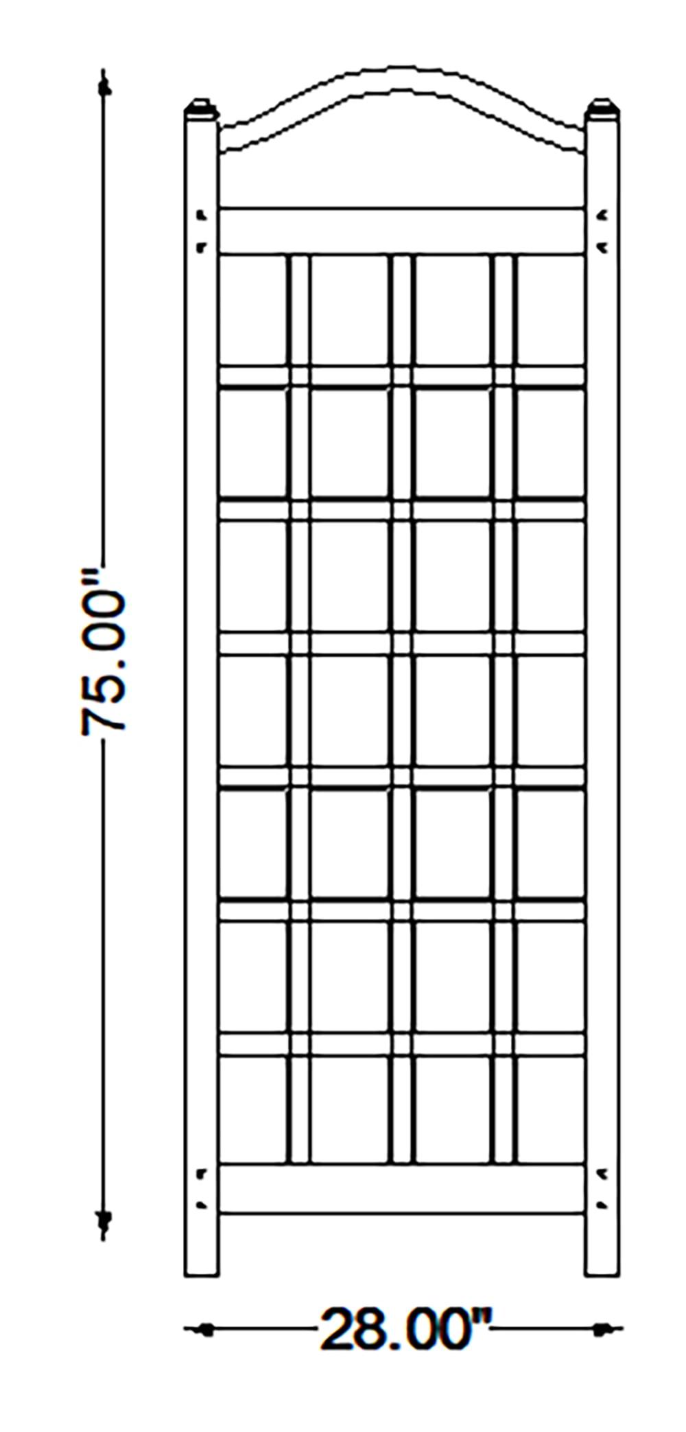 Dura-Trel Inc Dura-Trel Cambridge 28 x 75 Inch PVC Vinyl Outdoor Garden Patio Trellis