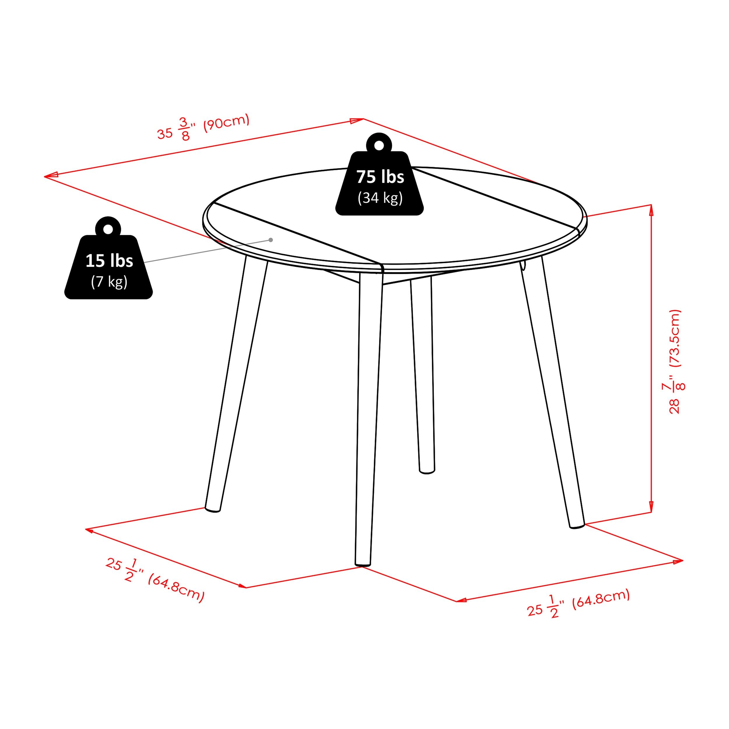 36" Moreno Round Drop Leaf Dining Table Black - Winsome: Space-Saving, Seats 4