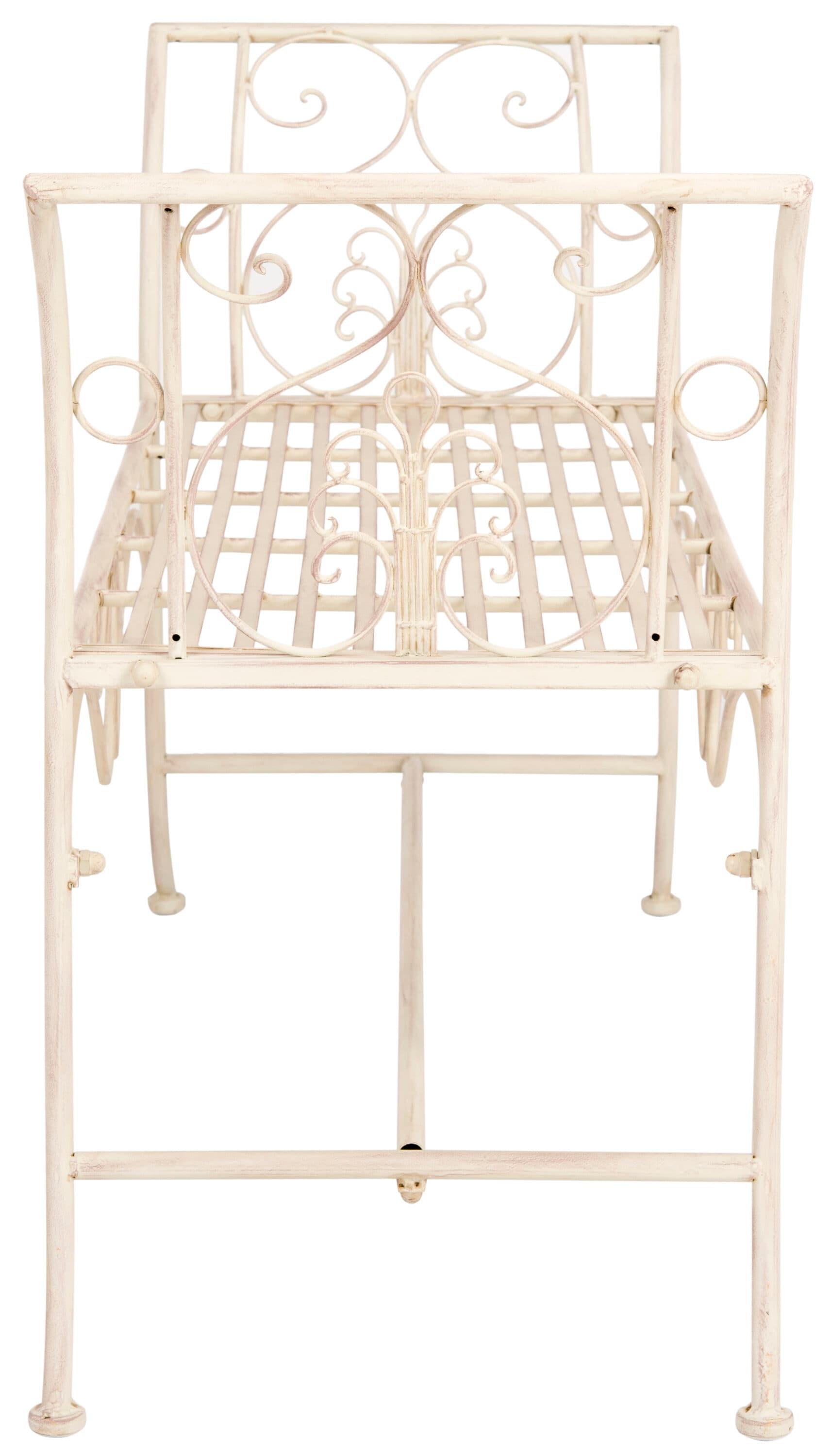 Adina Bench - Outdoor - PAT5016 - Distressed White - Safavieh
