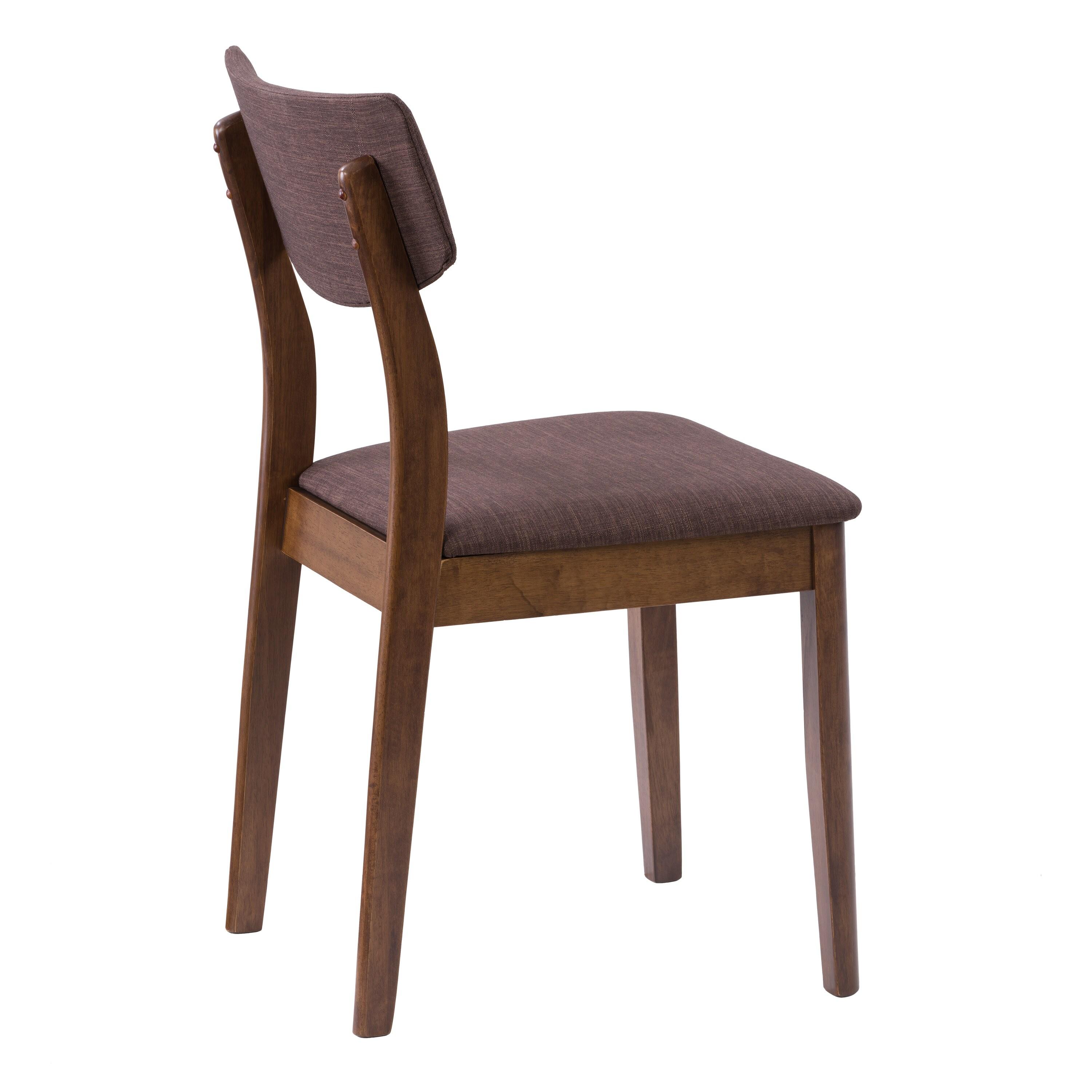 Set of 2 Branson Wood Dining Chairs Walnut Stain - CorLiving