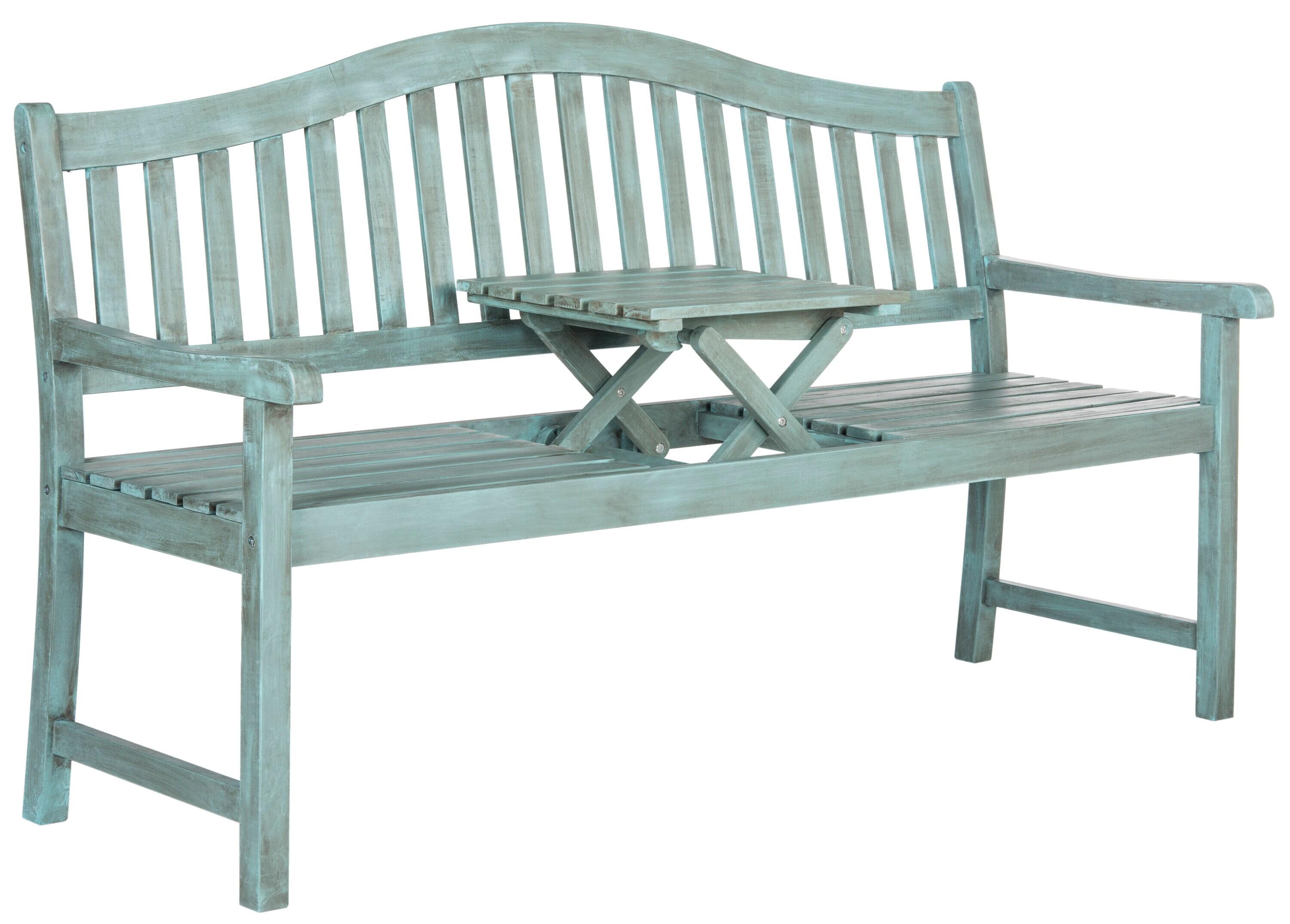 Mischa Bench - Outdoor - FOX6703 - Beach House BluE - Safavieh