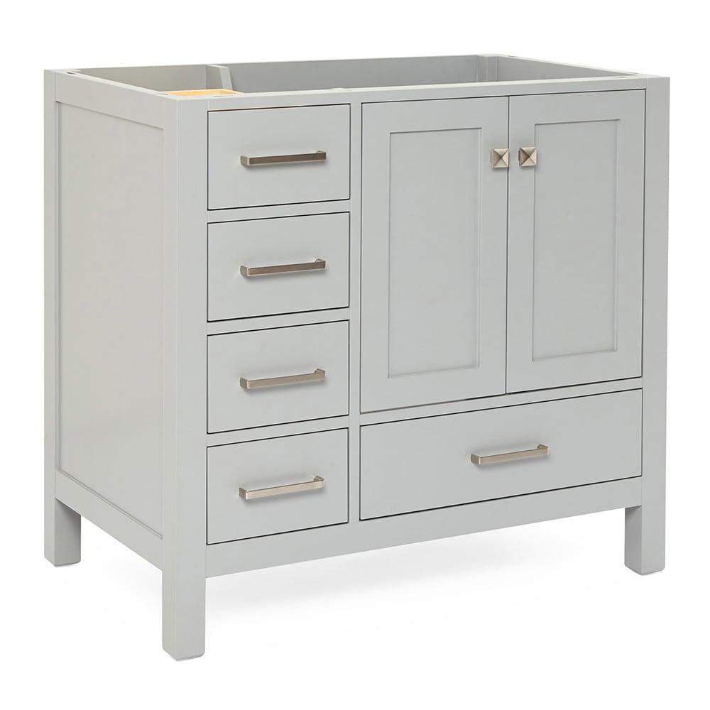 Ariel A037s-R-Bc Cambridge 36" Single Free Standing Wood Vanity Cabinet Only - Grey