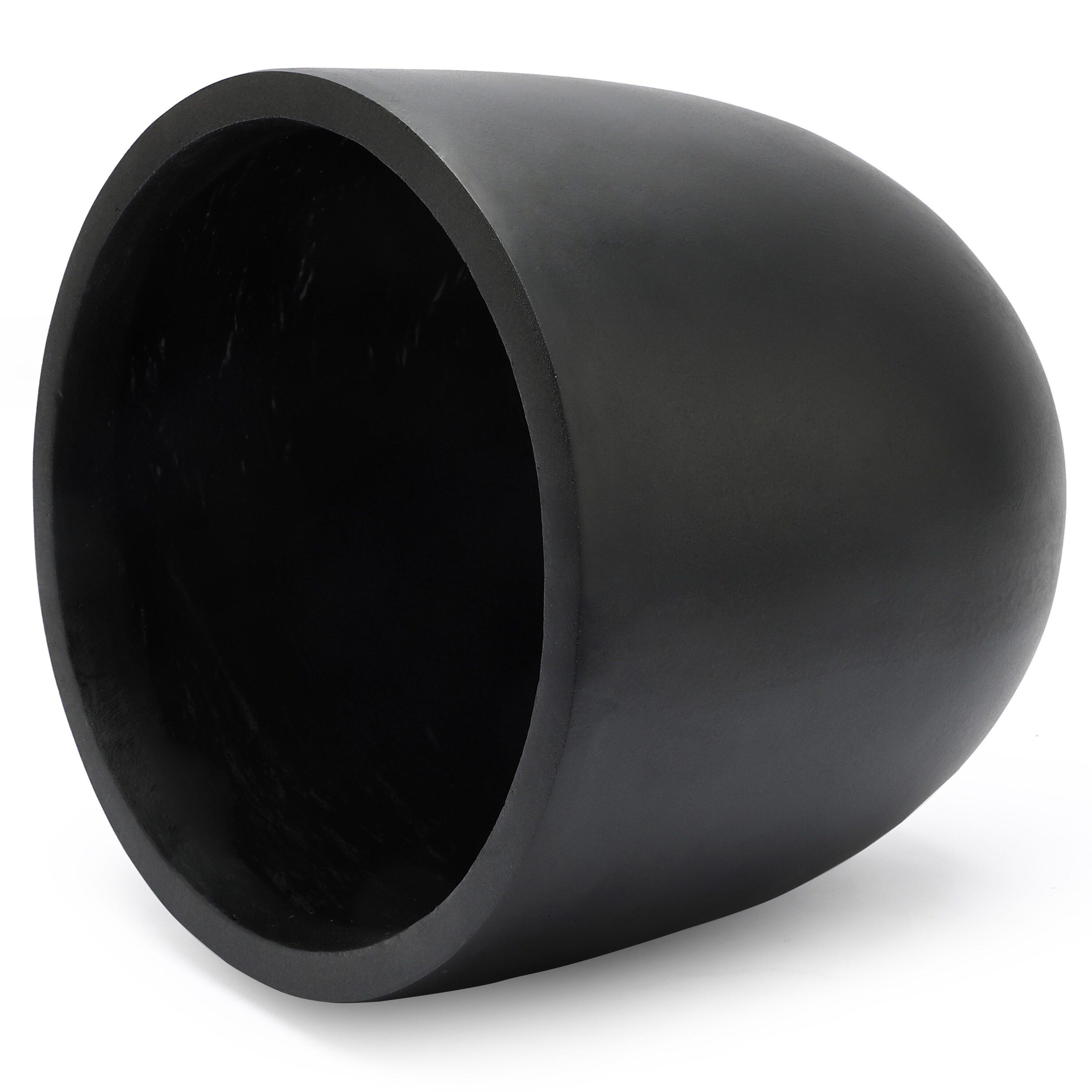 LuxenHome Round Tapered 9.2" H House Planter, Indoor/Outdoor Black