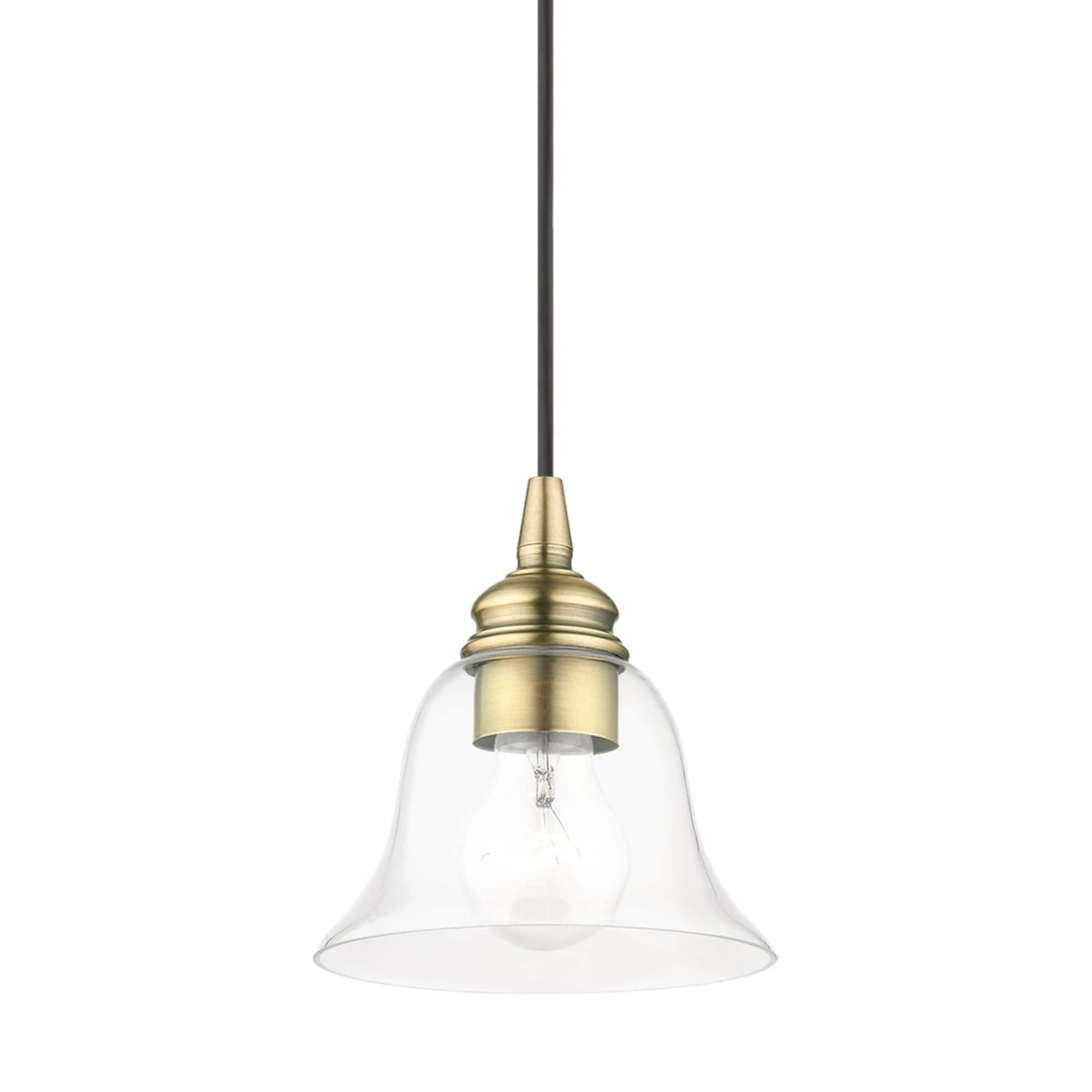 Livex Lighting Moreland 1 - Light Pendant in Antique Brass