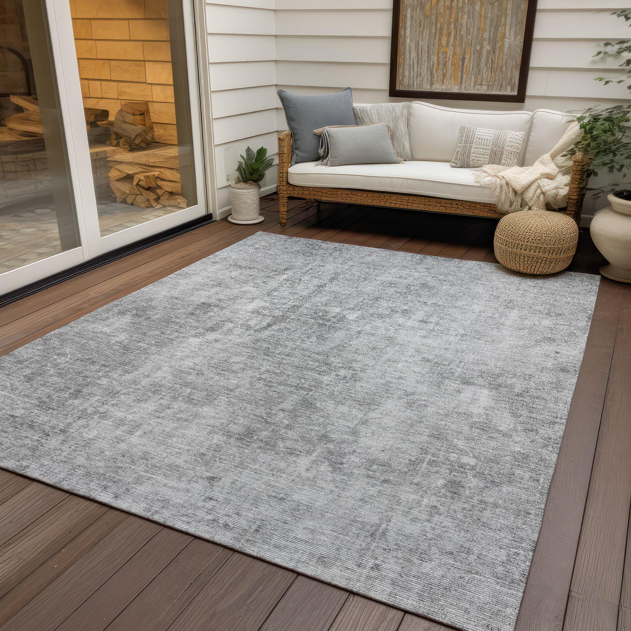 Addison Rugs Chantille ACN656 Gray 3' x 5' Indoor Outdoor Area Rug, Easy Clean, Machine Washable, Non Shedding, Bedroom, Entry, Living Room, Dining Room, Kitchen, Patio Rug