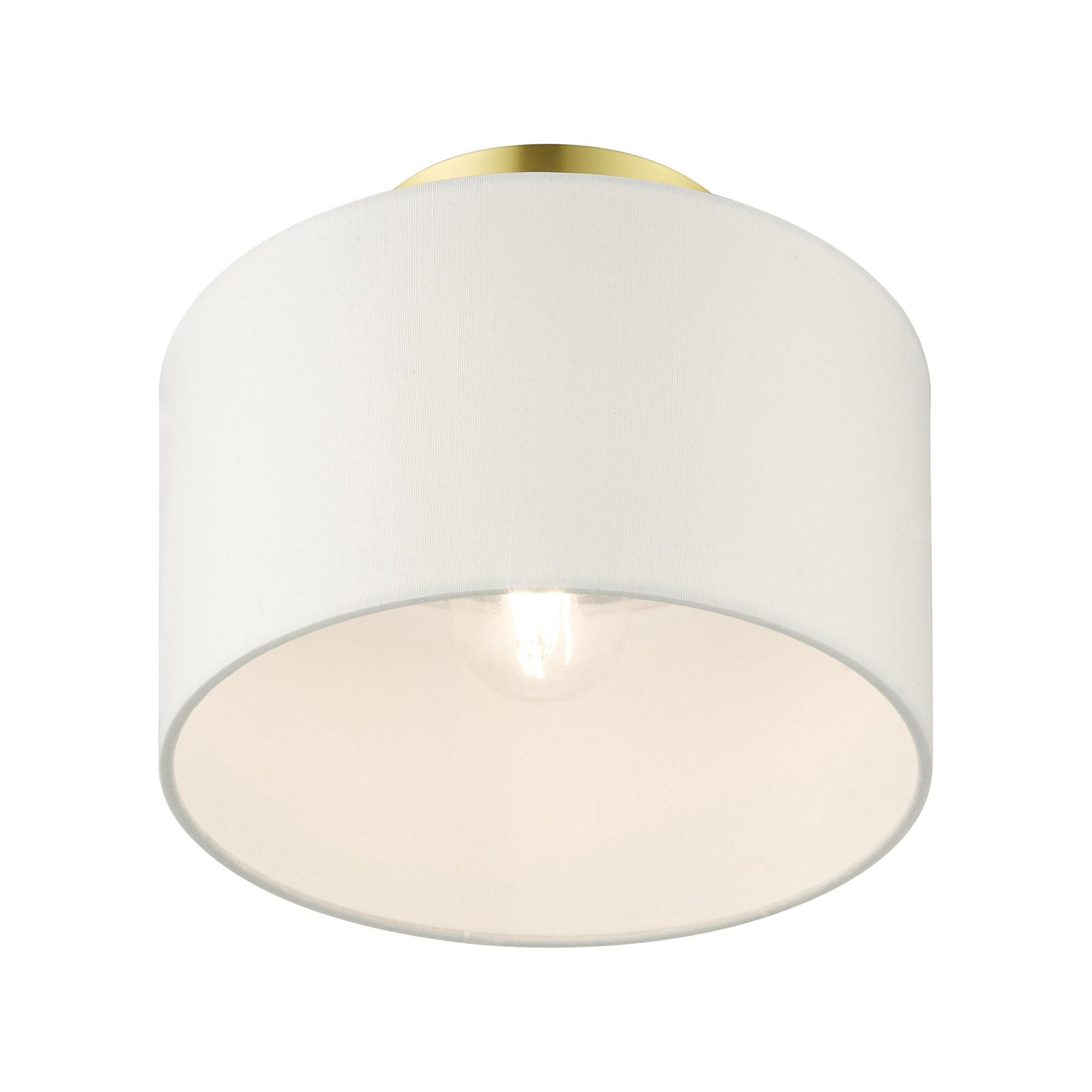 Livex Lighting Clark 1 - Light Semi-Flush Mount in  Satin Brass