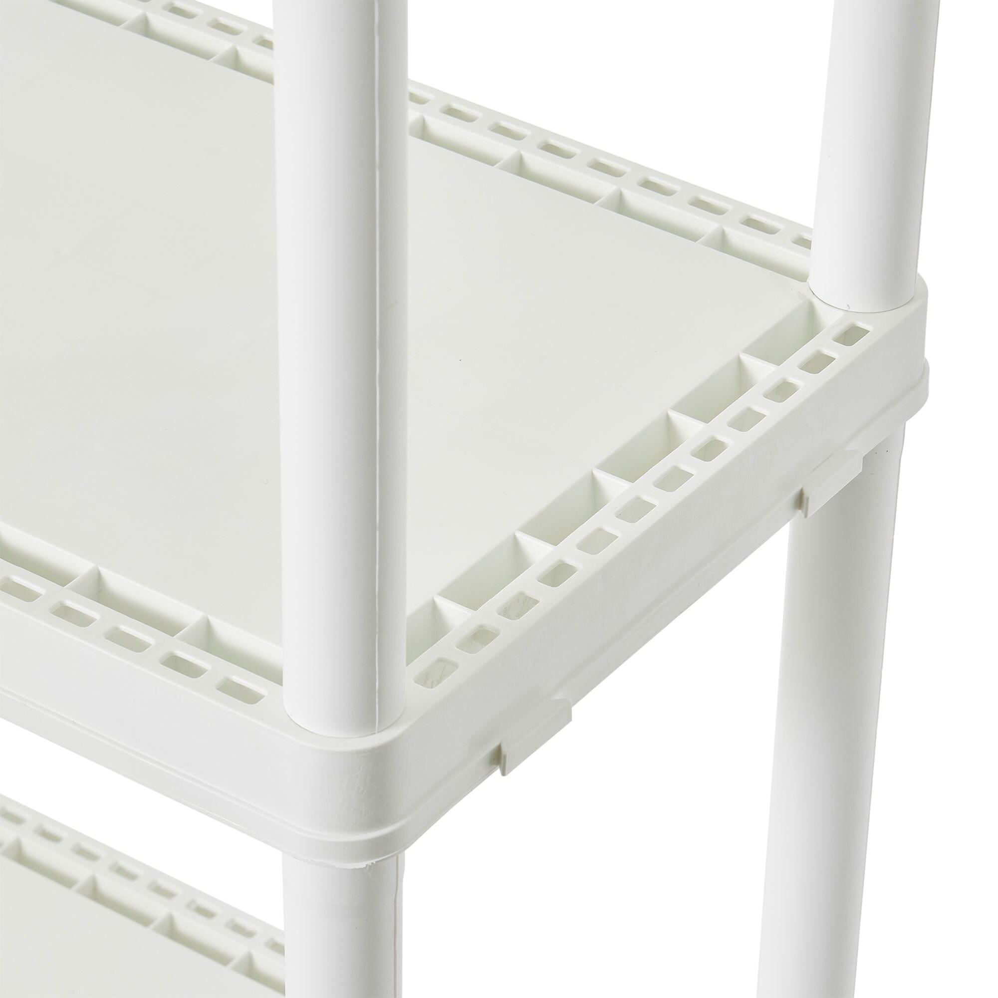 Gracious Living 4 Shelf Fixed Height Solid Light Duty Home Storage Unit